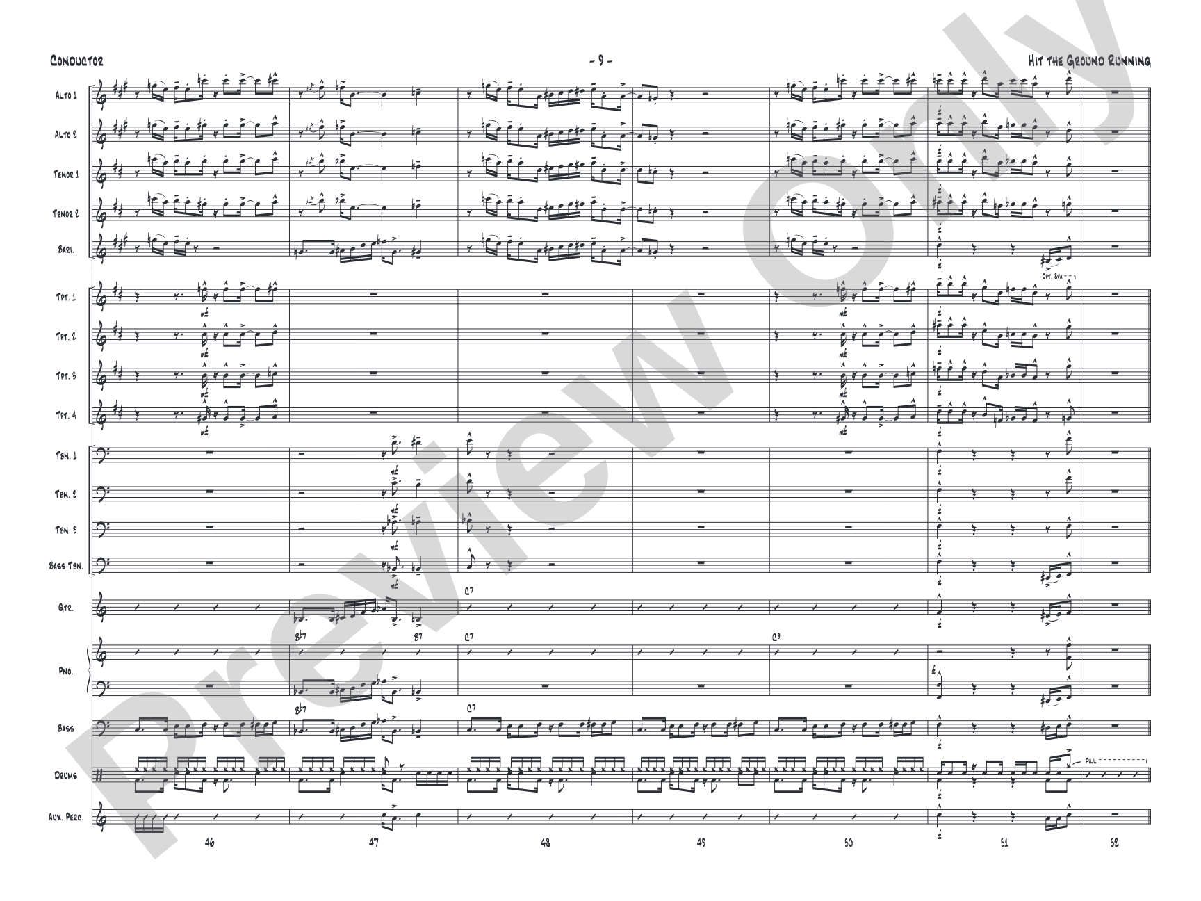 Hit the Ground Running: Jazz Ensemble Conductor Score & Parts