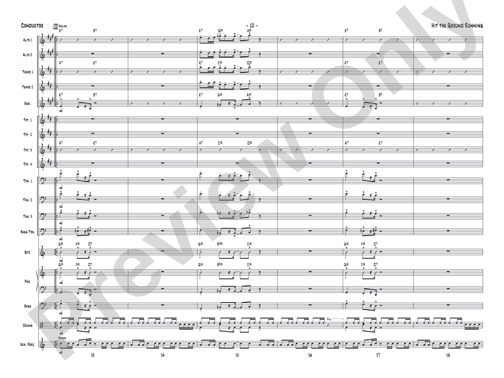 Hit the Ground Running: Jazz Ensemble Conductor Score & Parts