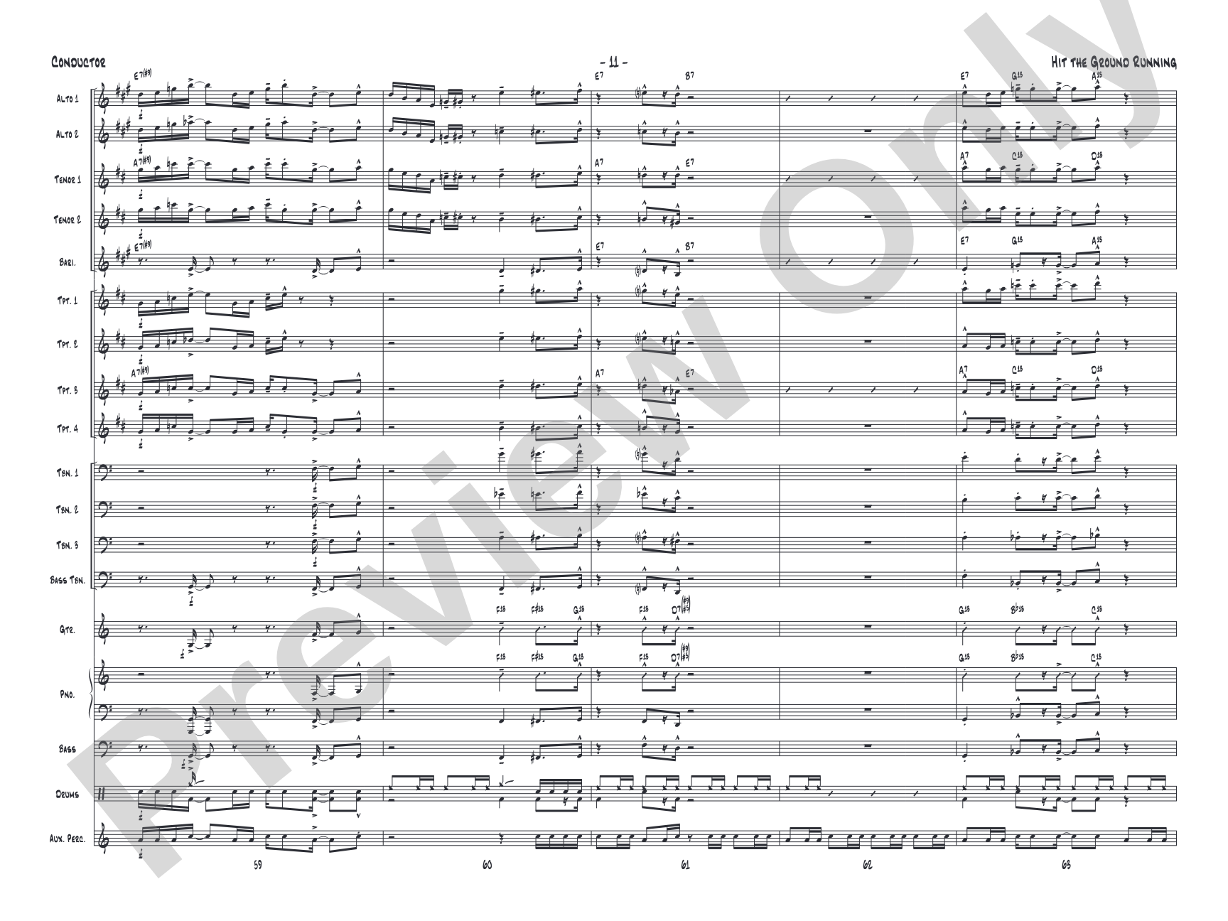Hit the Ground Running: Jazz Ensemble Conductor Score & Parts