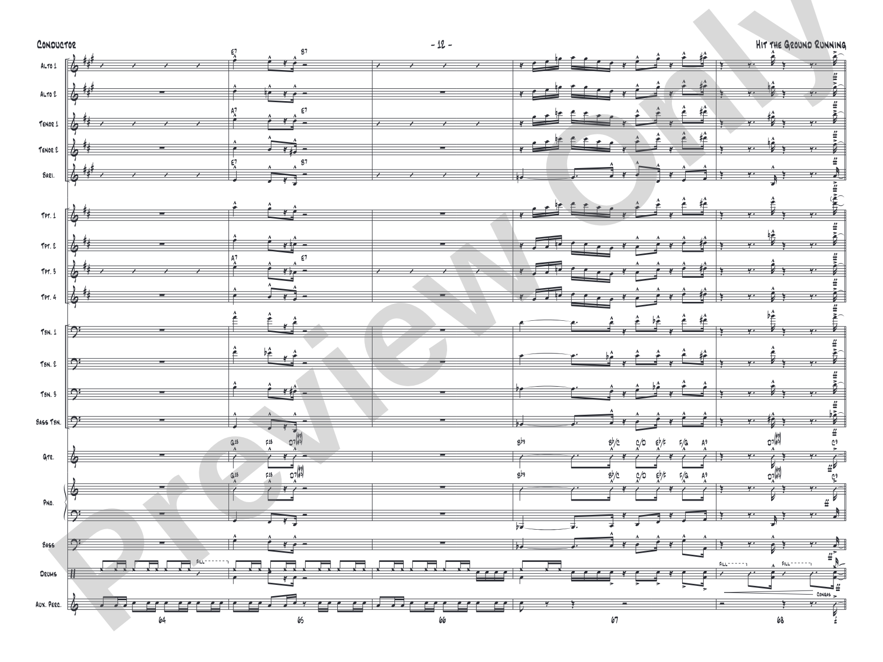 Hit the Ground Running: Jazz Ensemble Conductor Score & Parts