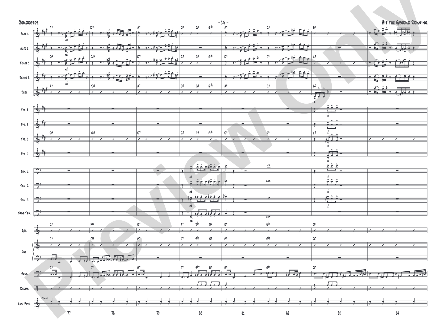 Hit the Ground Running: Jazz Ensemble Conductor Score & Parts