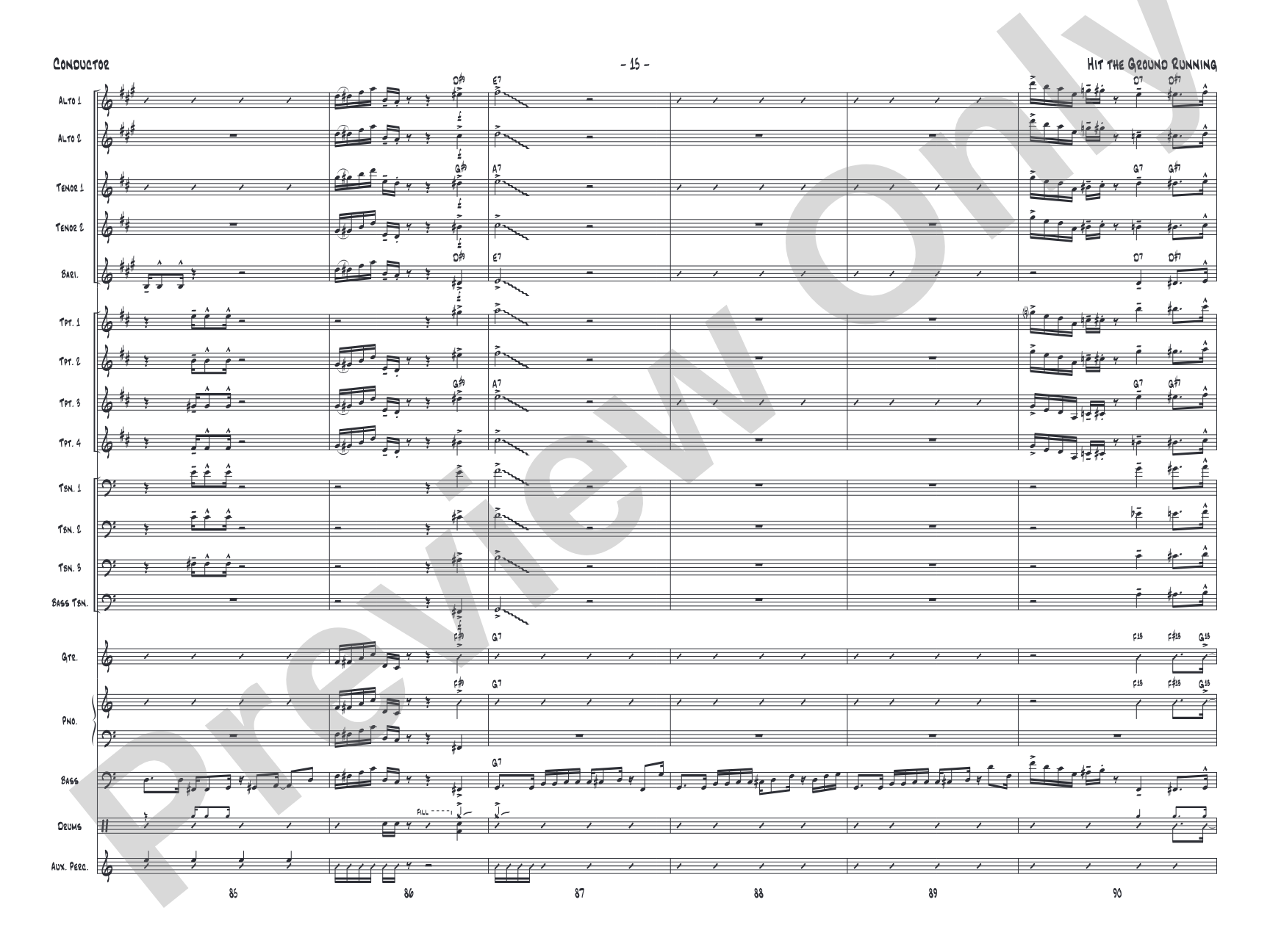 Hit the Ground Running: Jazz Ensemble Conductor Score & Parts