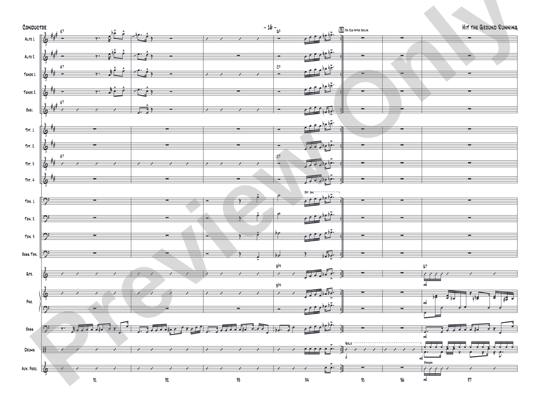 Hit the Ground Running: Jazz Ensemble Conductor Score & Parts