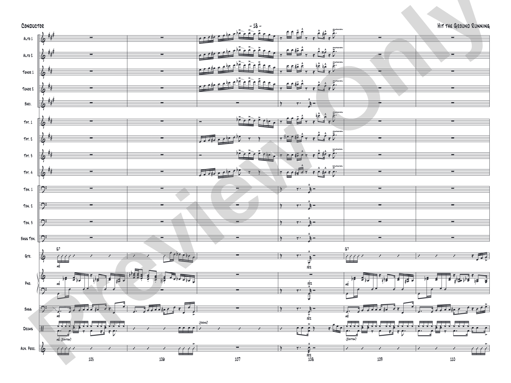 Hit the Ground Running: Jazz Ensemble Conductor Score & Parts