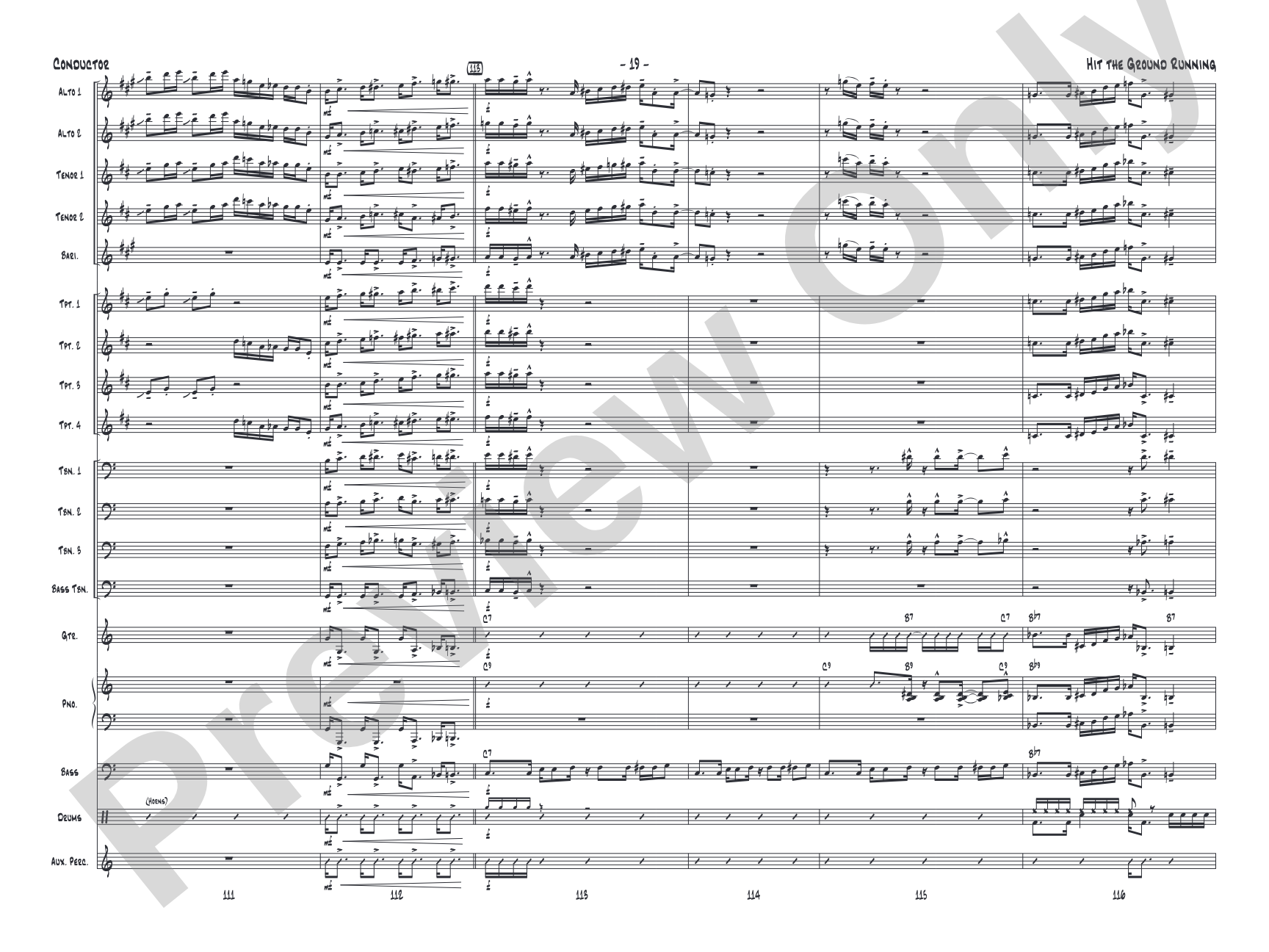 Hit the Ground Running: Jazz Ensemble Conductor Score & Parts