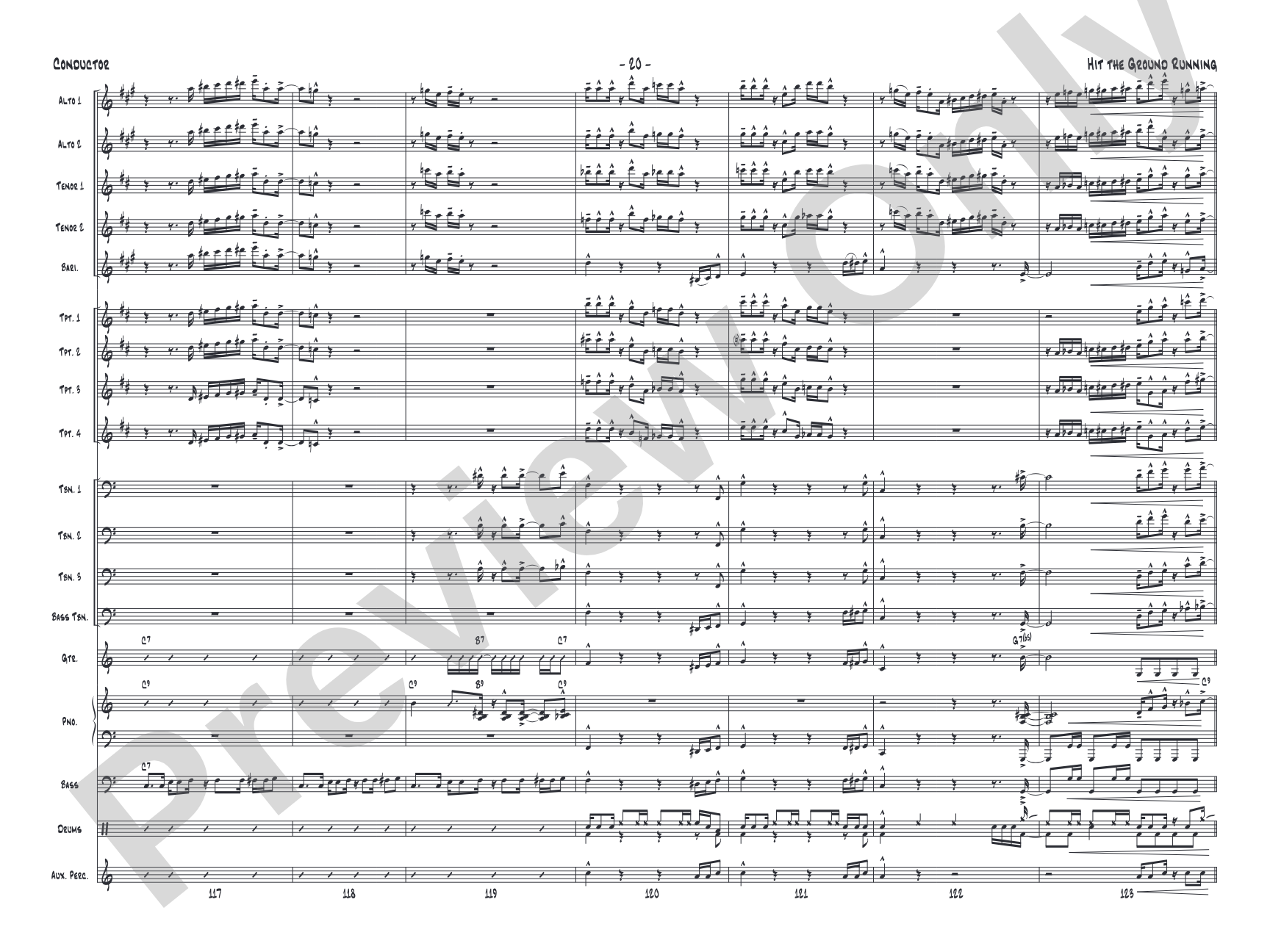Hit the Ground Running: Jazz Ensemble Conductor Score & Parts