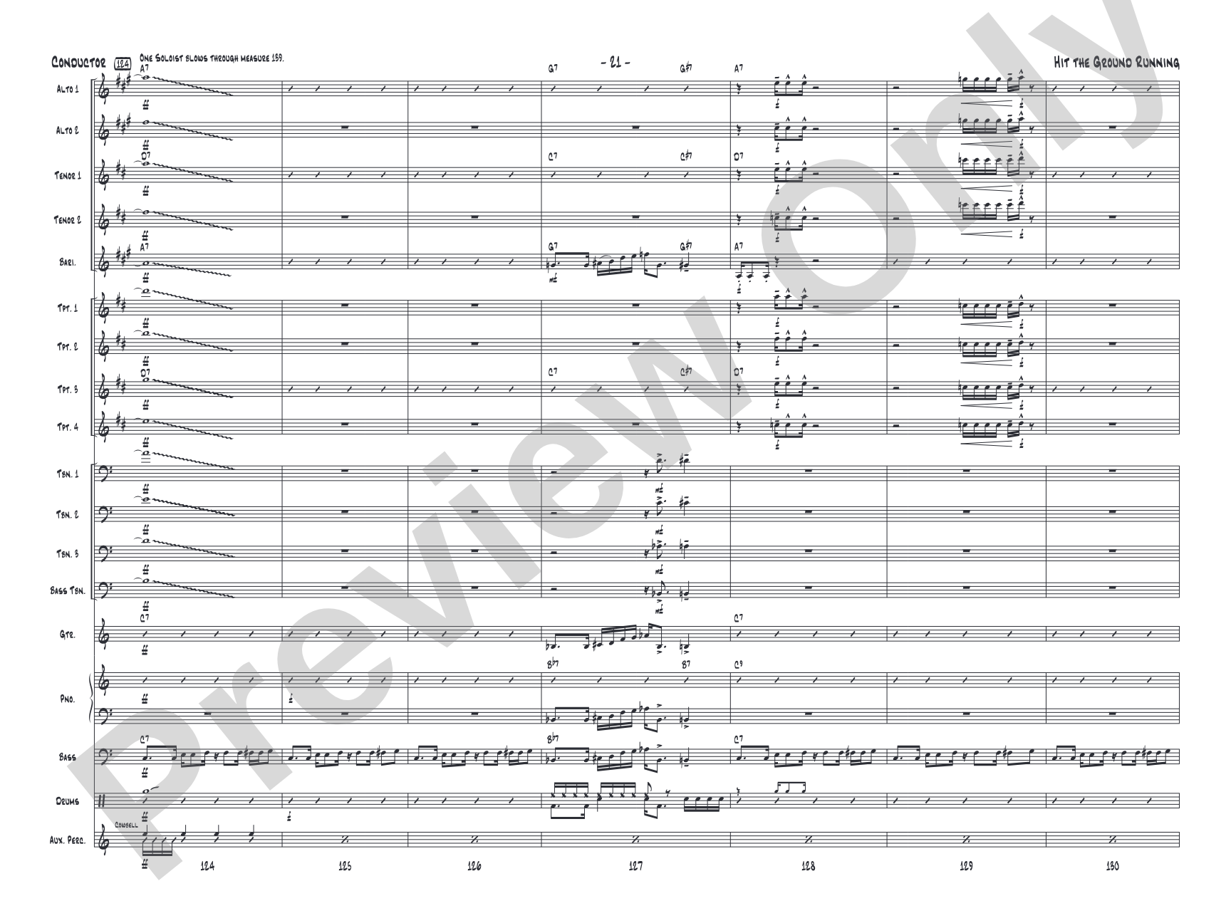 Hit the Ground Running: Jazz Ensemble Conductor Score & Parts