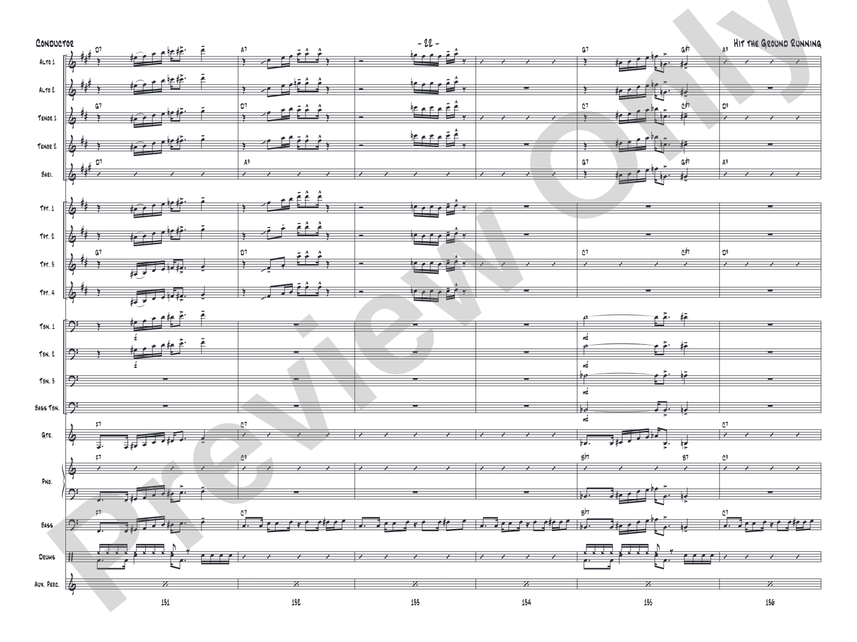 Hit the Ground Running: Jazz Ensemble Conductor Score & Parts