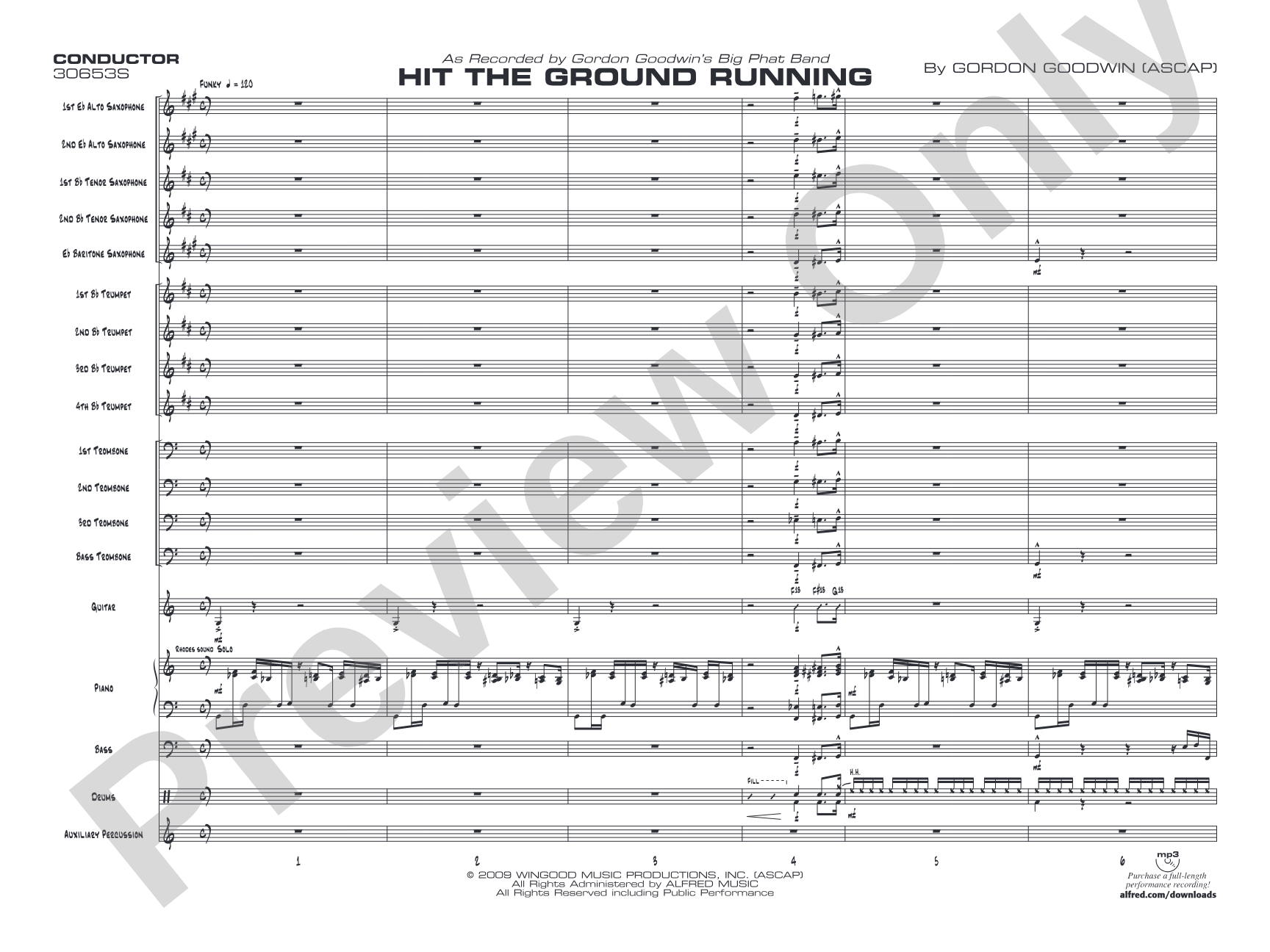 Hit the Ground Running: Jazz Ensemble Conductor Score & Parts