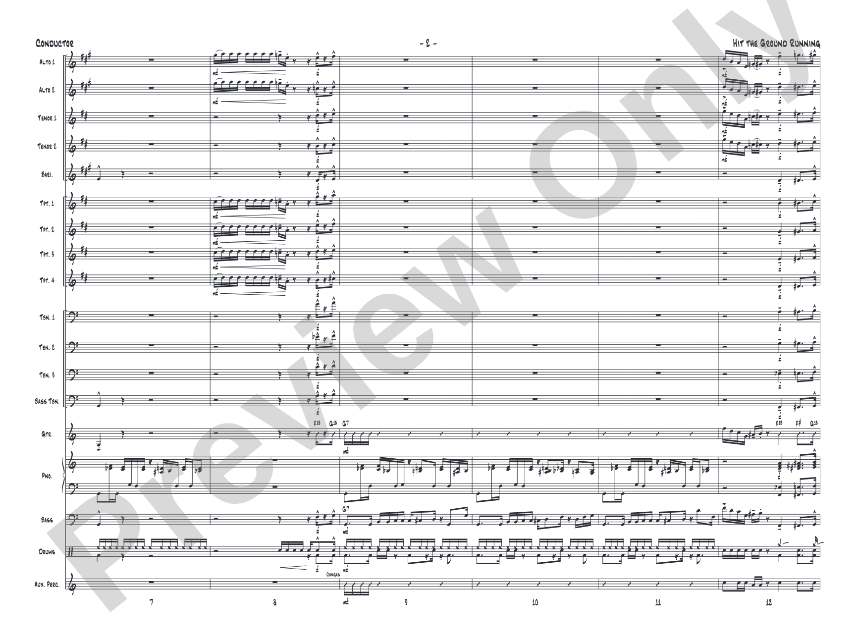 Hit the Ground Running: Jazz Ensemble Conductor Score & Parts