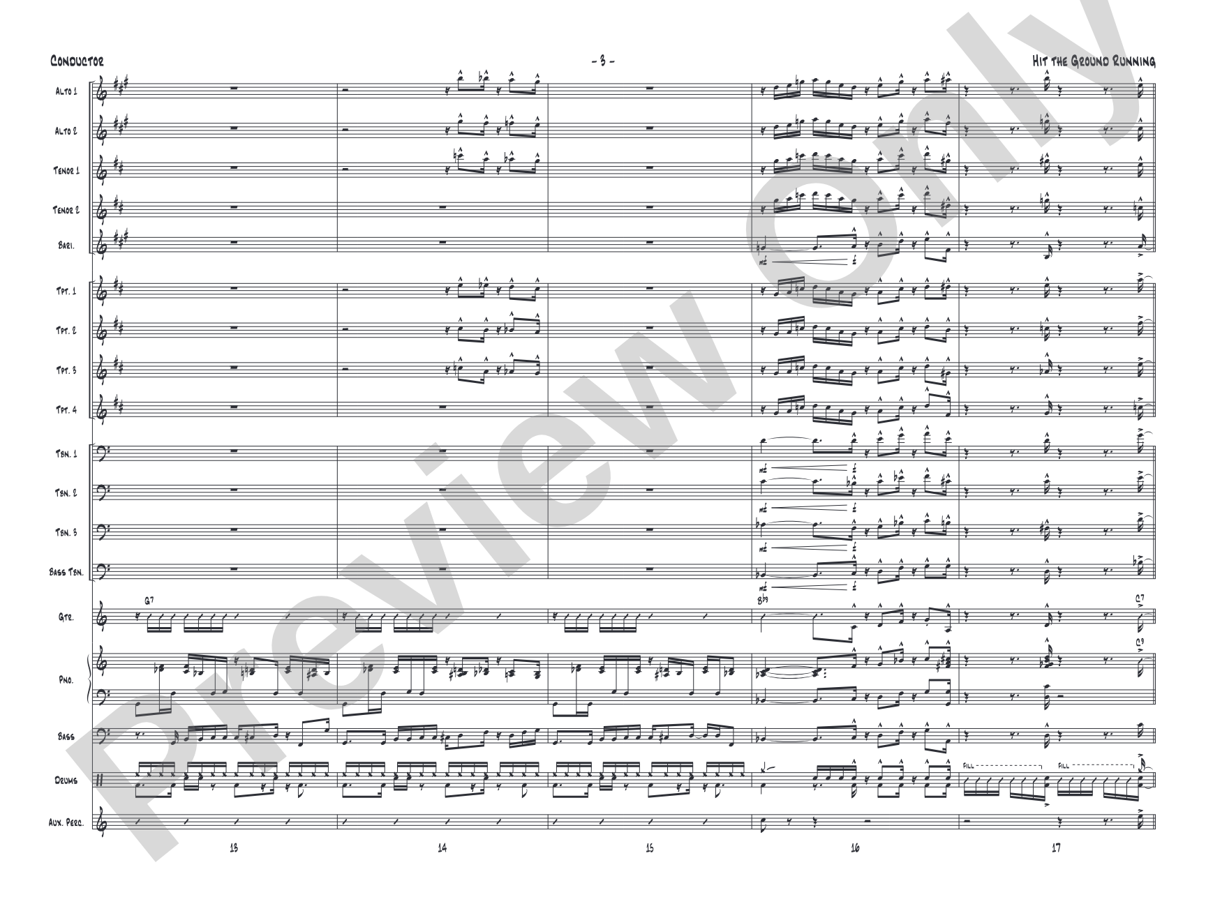 Hit the Ground Running: Jazz Ensemble Conductor Score & Parts