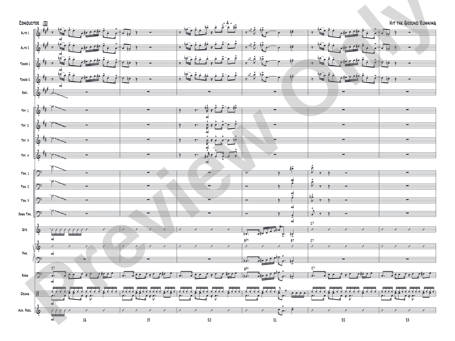 Hit the Ground Running: Jazz Ensemble Conductor Score & Parts