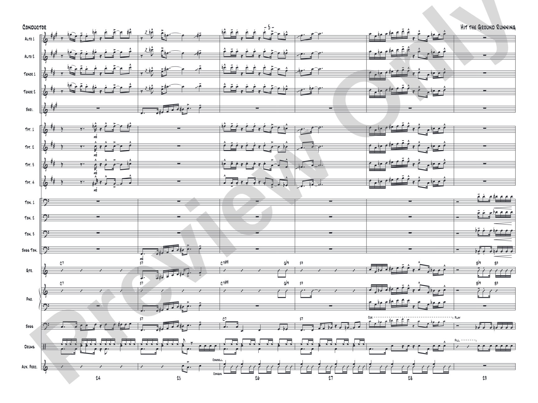 Hit the Ground Running: Jazz Ensemble Conductor Score & Parts