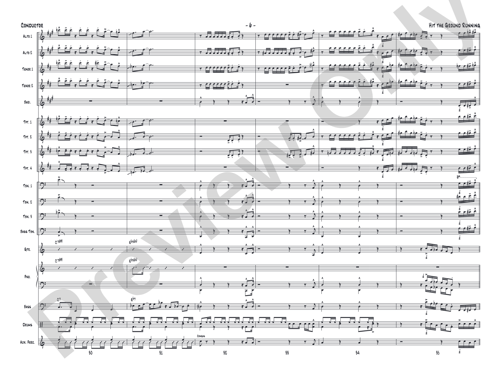 Hit the Ground Running: Jazz Ensemble Conductor Score & Parts