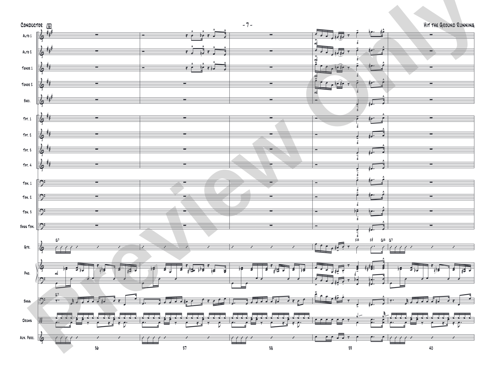 Hit the Ground Running: Jazz Ensemble Conductor Score & Parts
