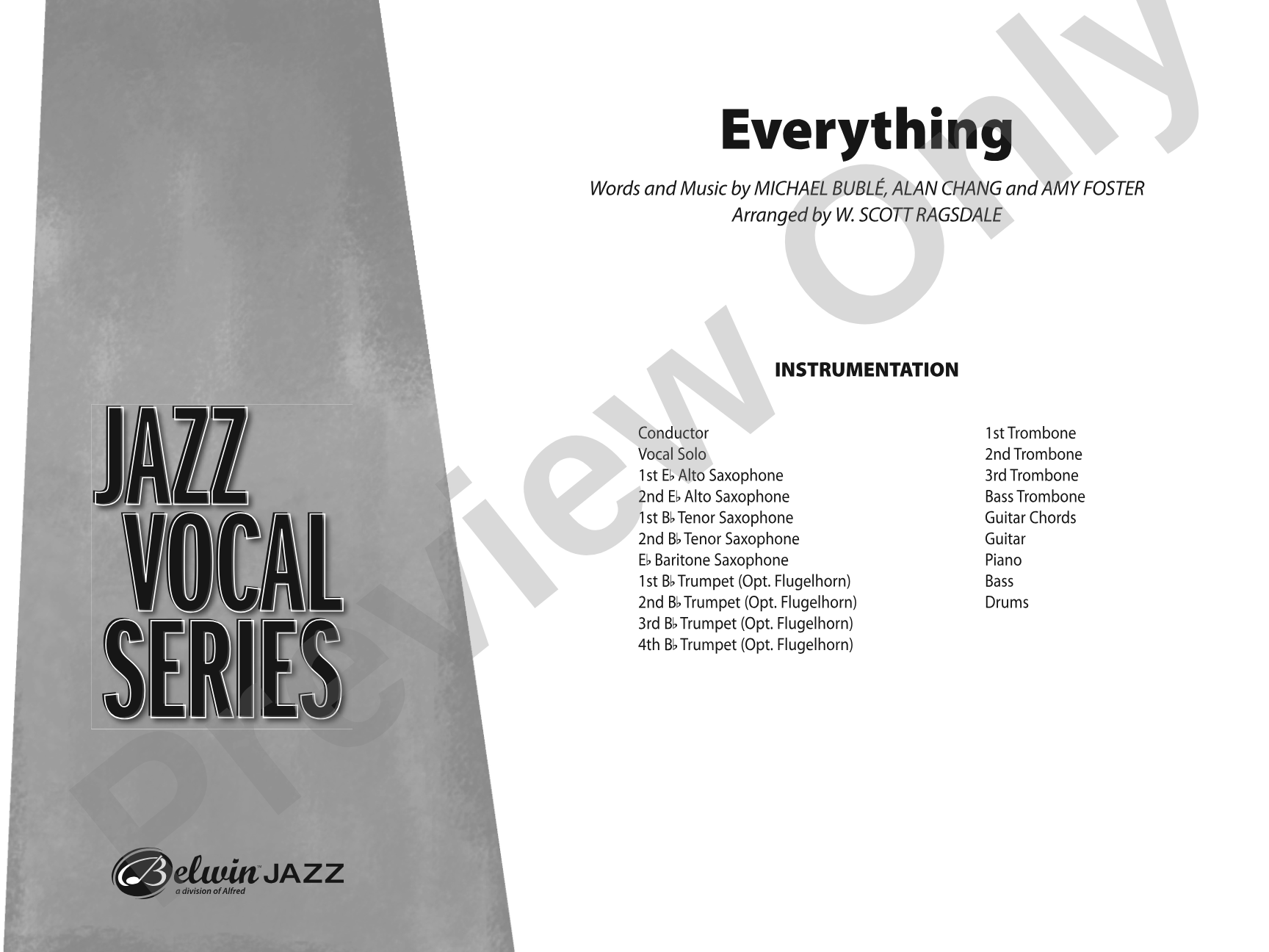 Everything: Vocal Solo with Jazz Ensemble Conductor Score & Parts