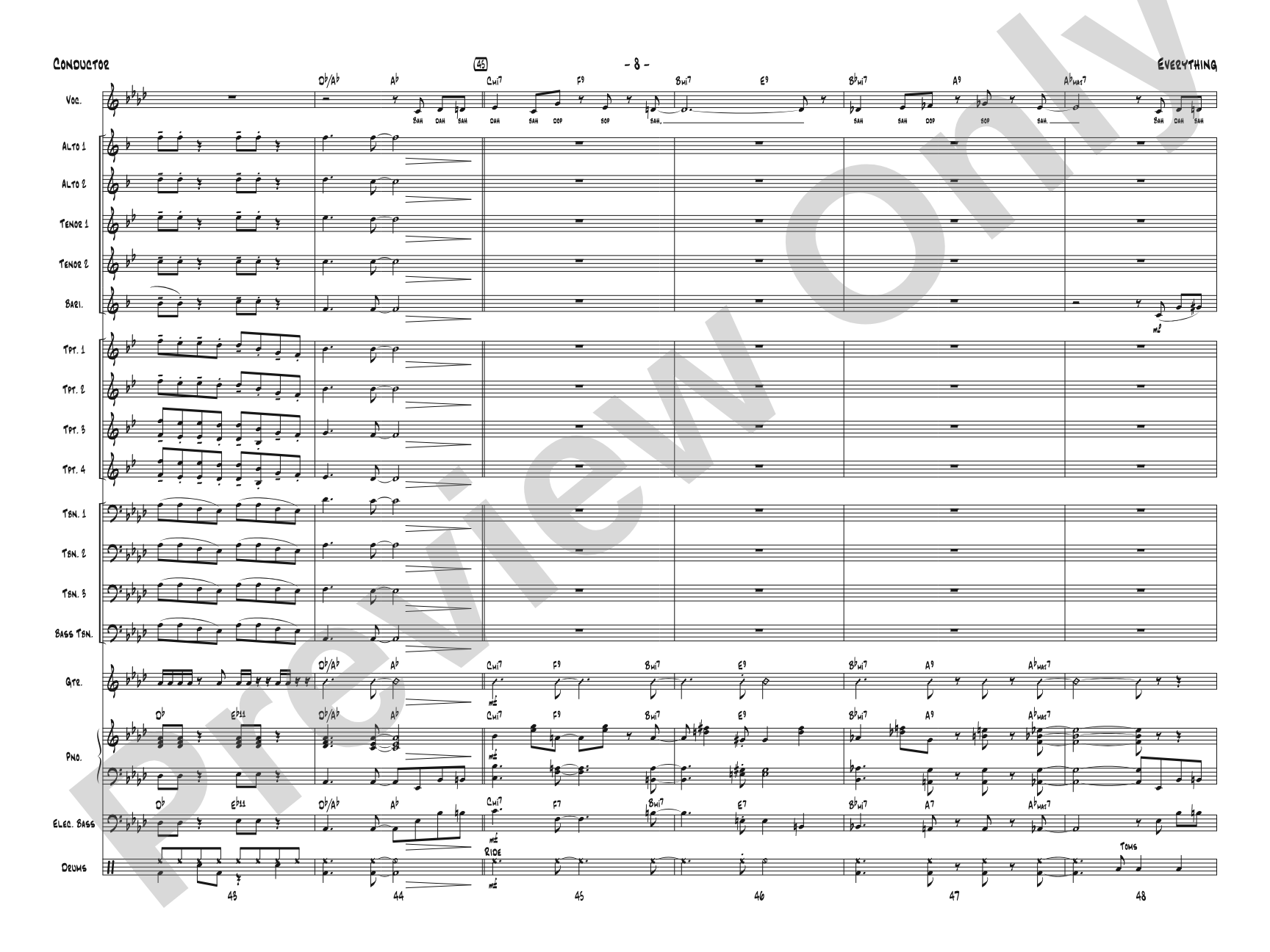 Everything: Vocal Solo with Jazz Ensemble Conductor Score & Parts