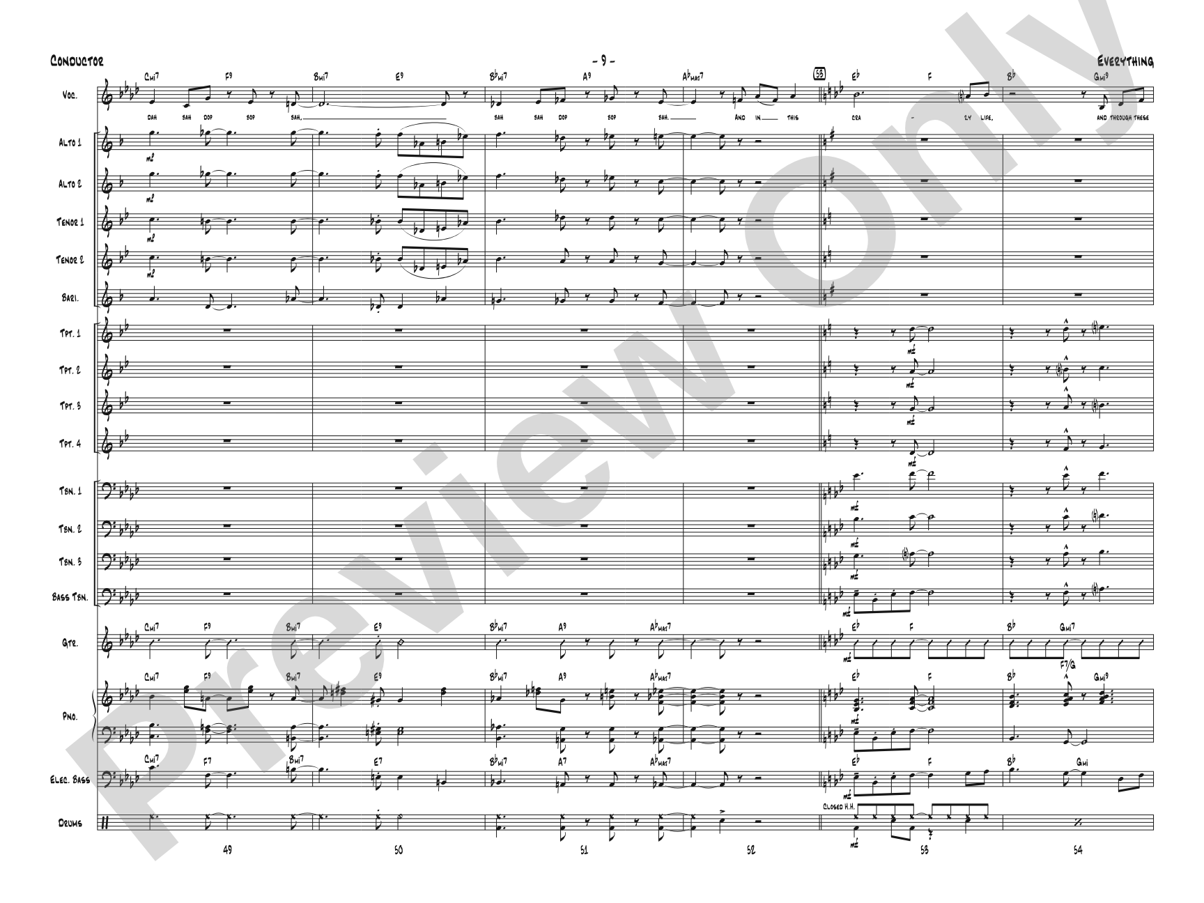 Everything: Vocal Solo with Jazz Ensemble Conductor Score & Parts