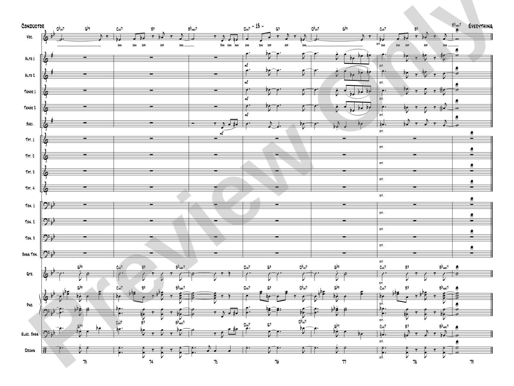 Everything: Vocal Solo with Jazz Ensemble Conductor Score & Parts