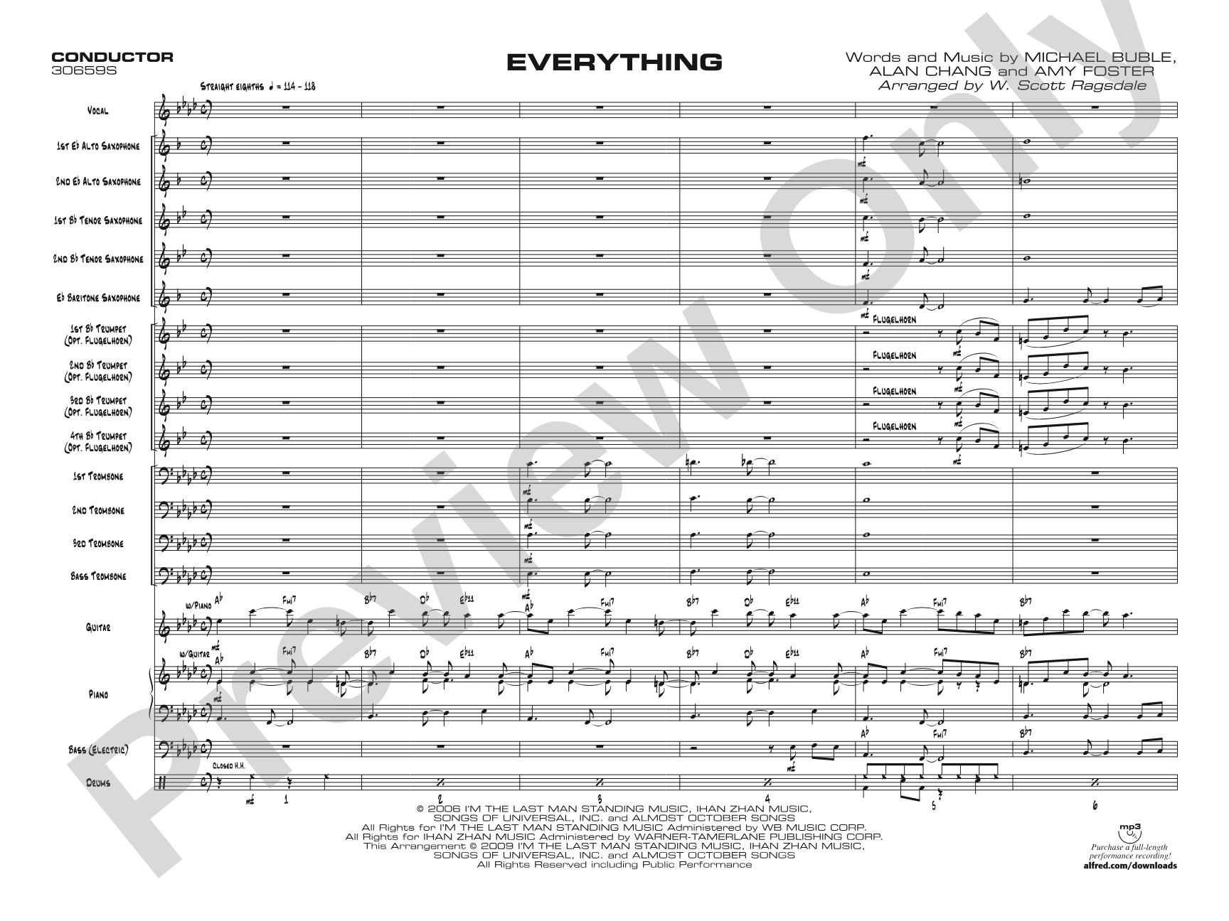 Everything: Vocal Solo with Jazz Ensemble Conductor Score & Parts