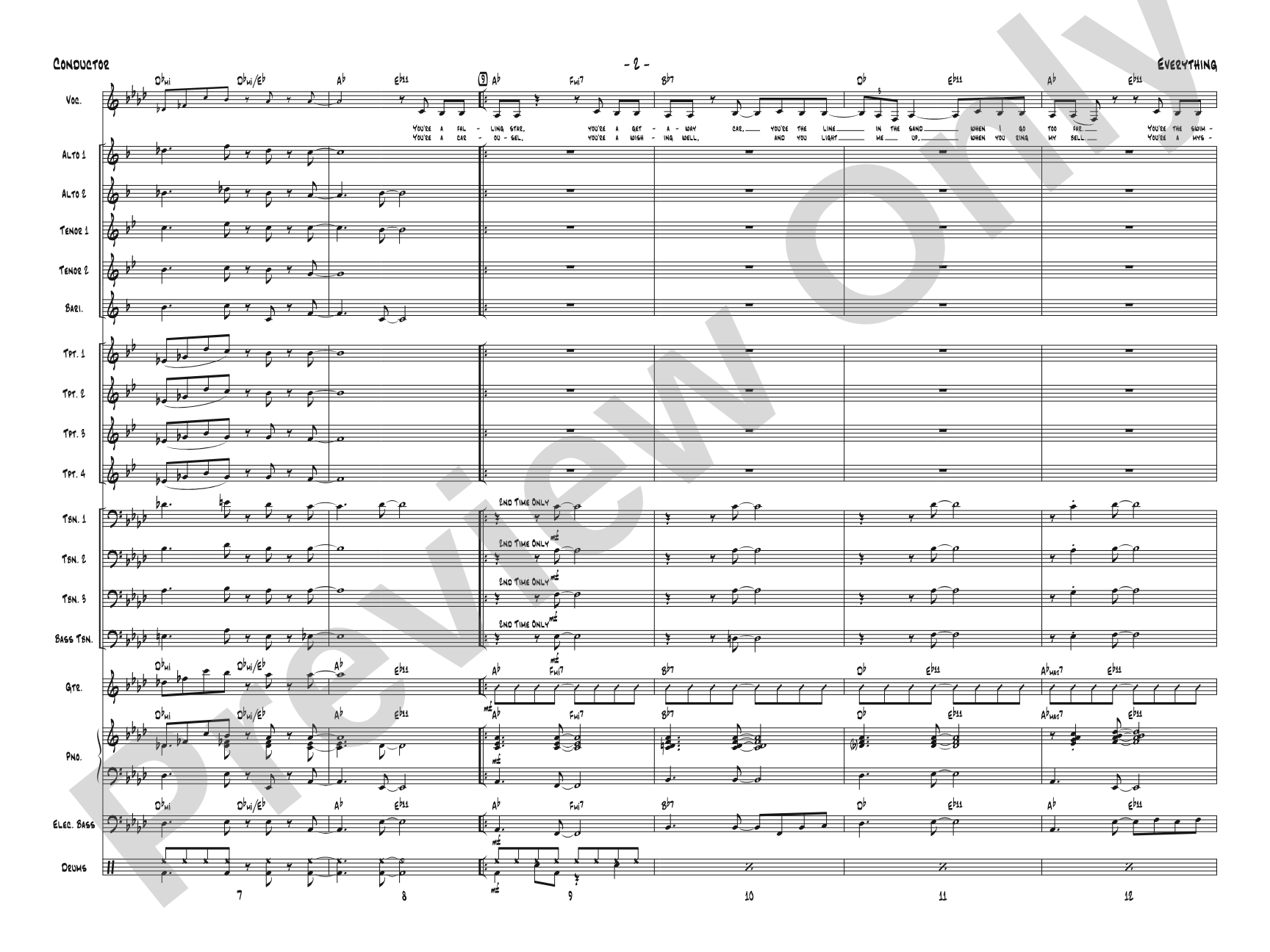 Everything: Vocal Solo with Jazz Ensemble Conductor Score & Parts