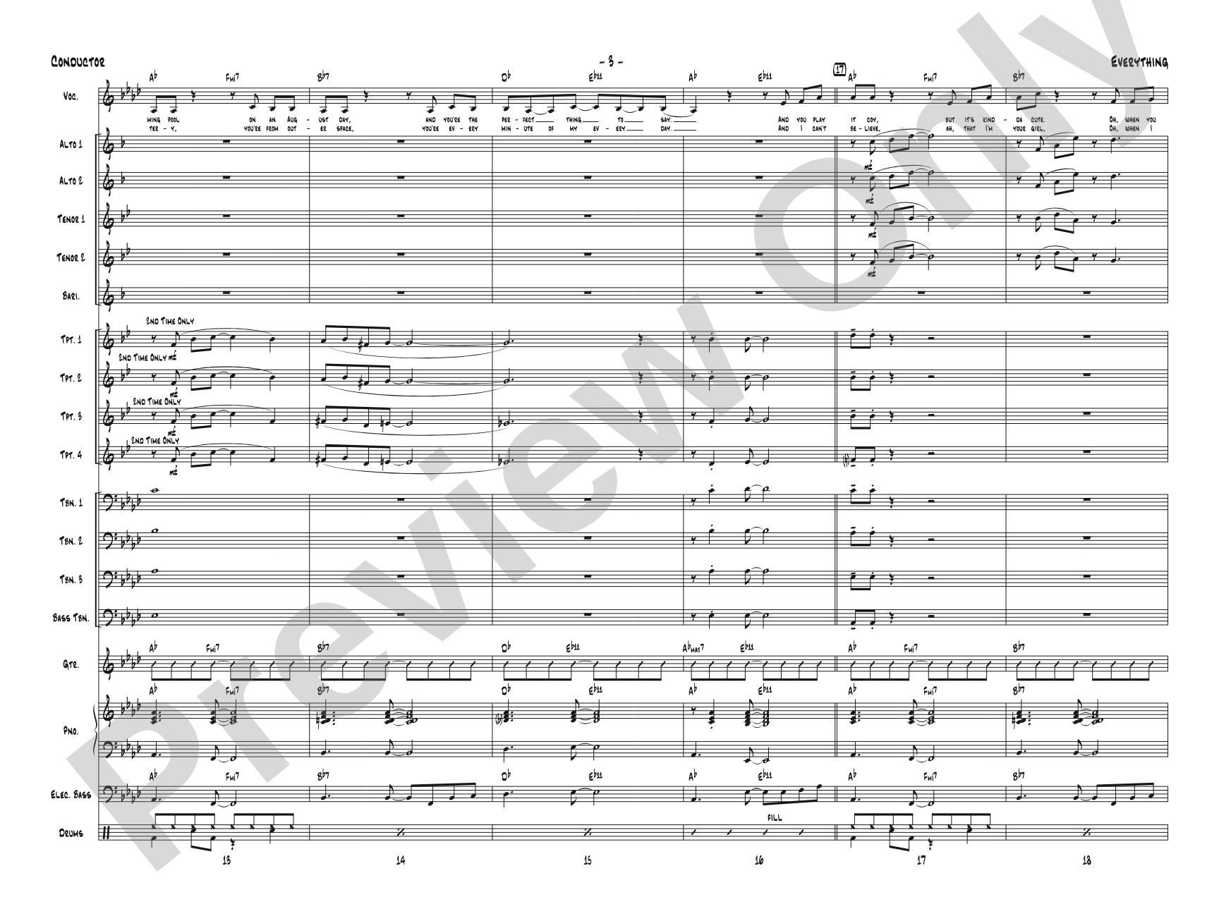 Everything: Vocal Solo with Jazz Ensemble Conductor Score & Parts