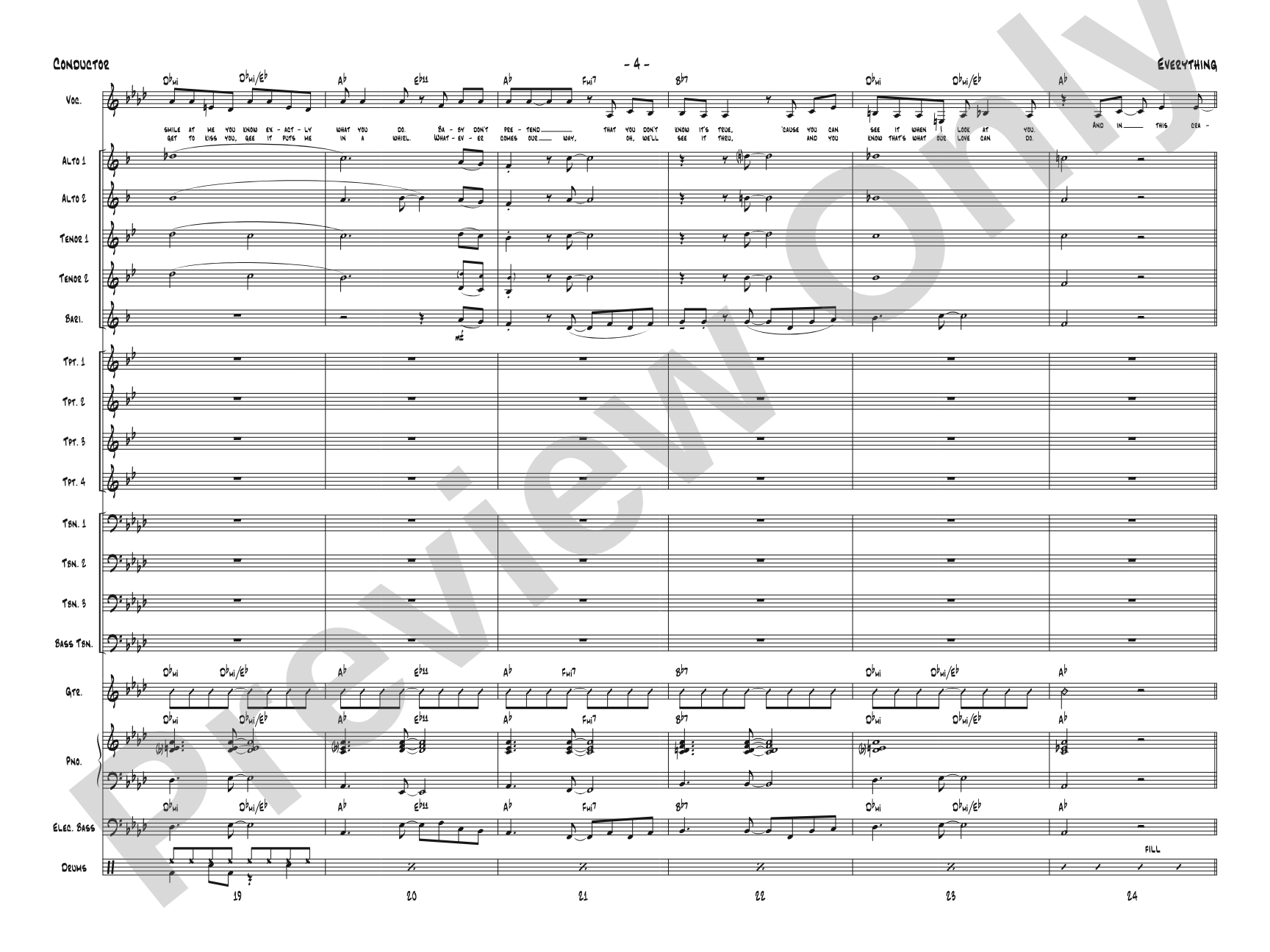 Everything: Vocal Solo with Jazz Ensemble Conductor Score & Parts