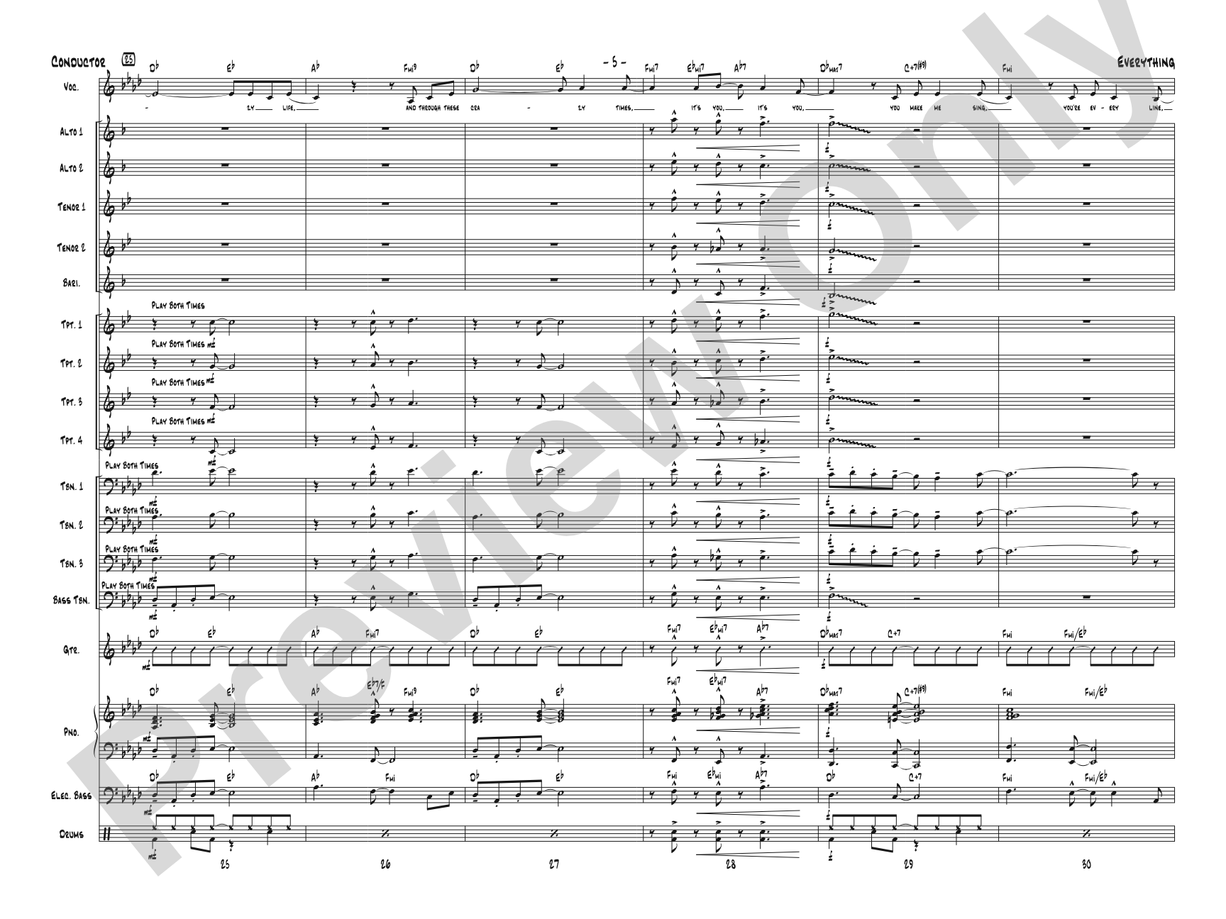 Everything: Vocal Solo with Jazz Ensemble Conductor Score & Parts