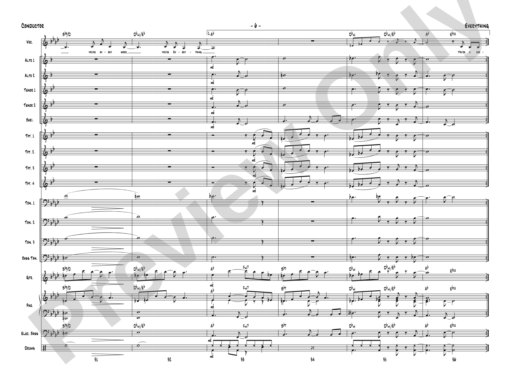 Everything: Vocal Solo with Jazz Ensemble Conductor Score & Parts