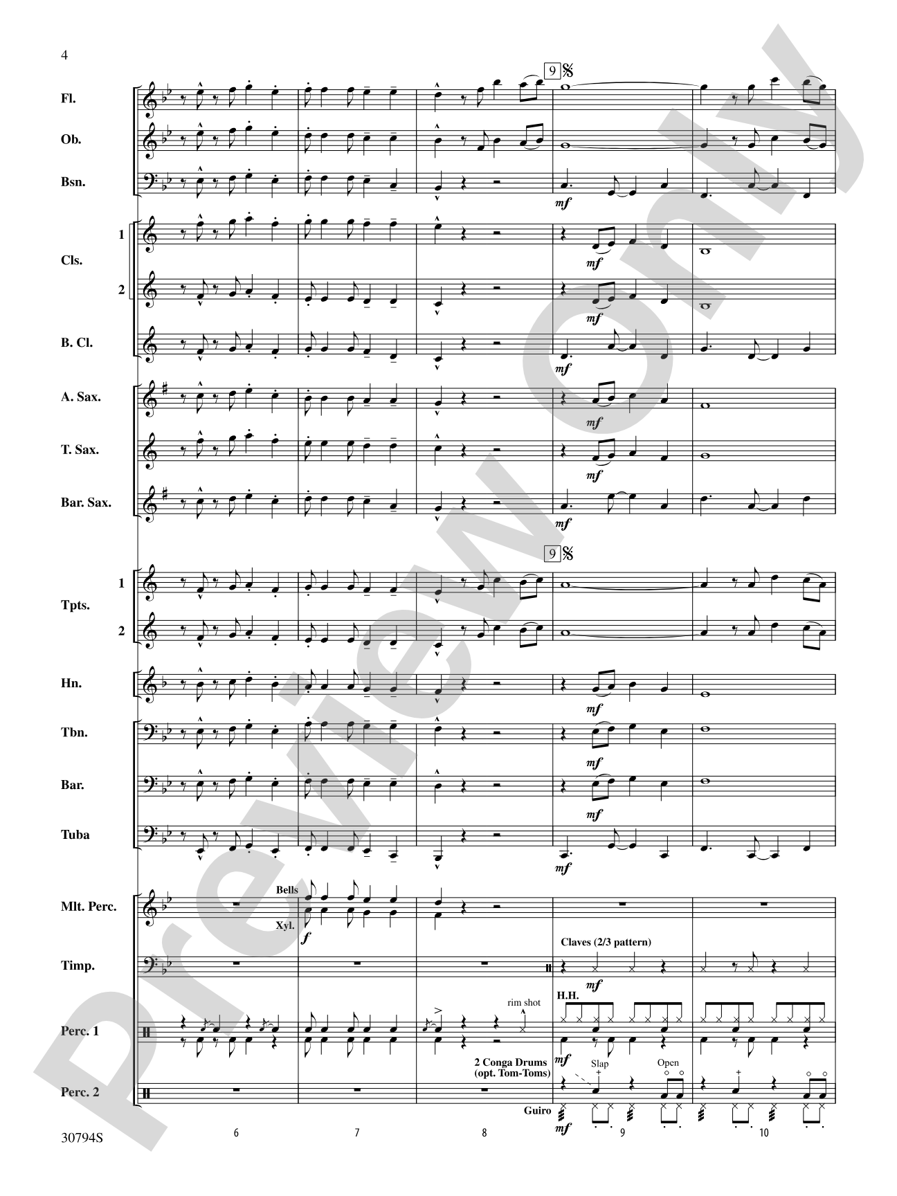 Feliz Navidad: Concert Band Conductor Score & Parts