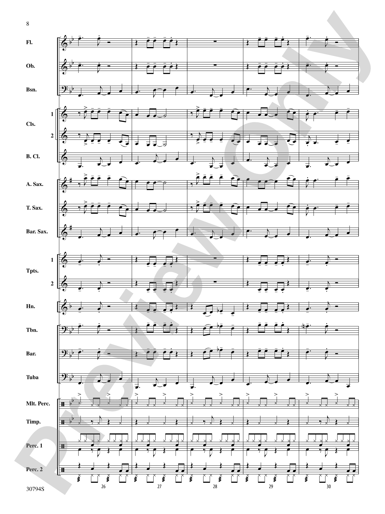 Feliz Navidad: Concert Band Conductor Score & Parts