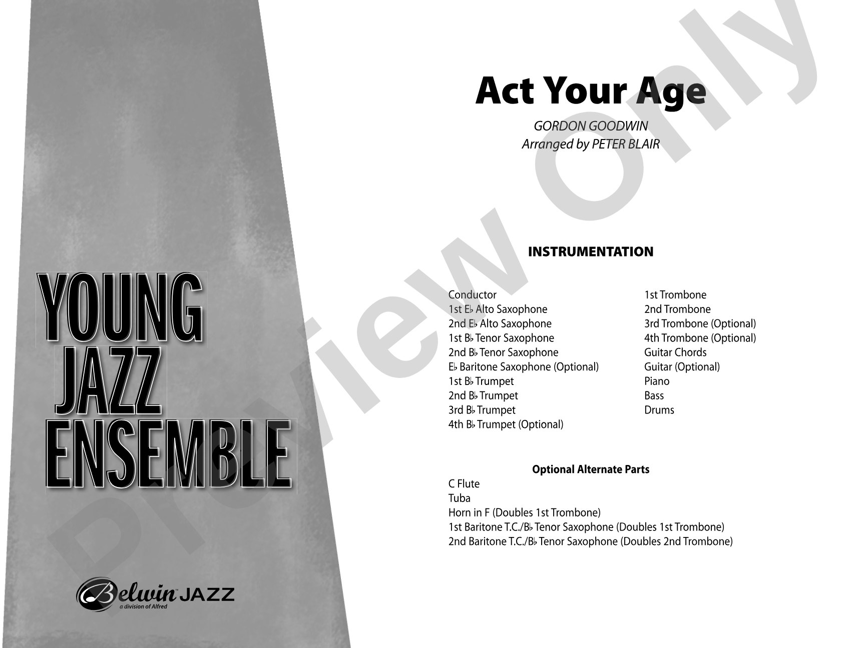 Act Your Age: Jazz Ensemble Conductor Score & Parts