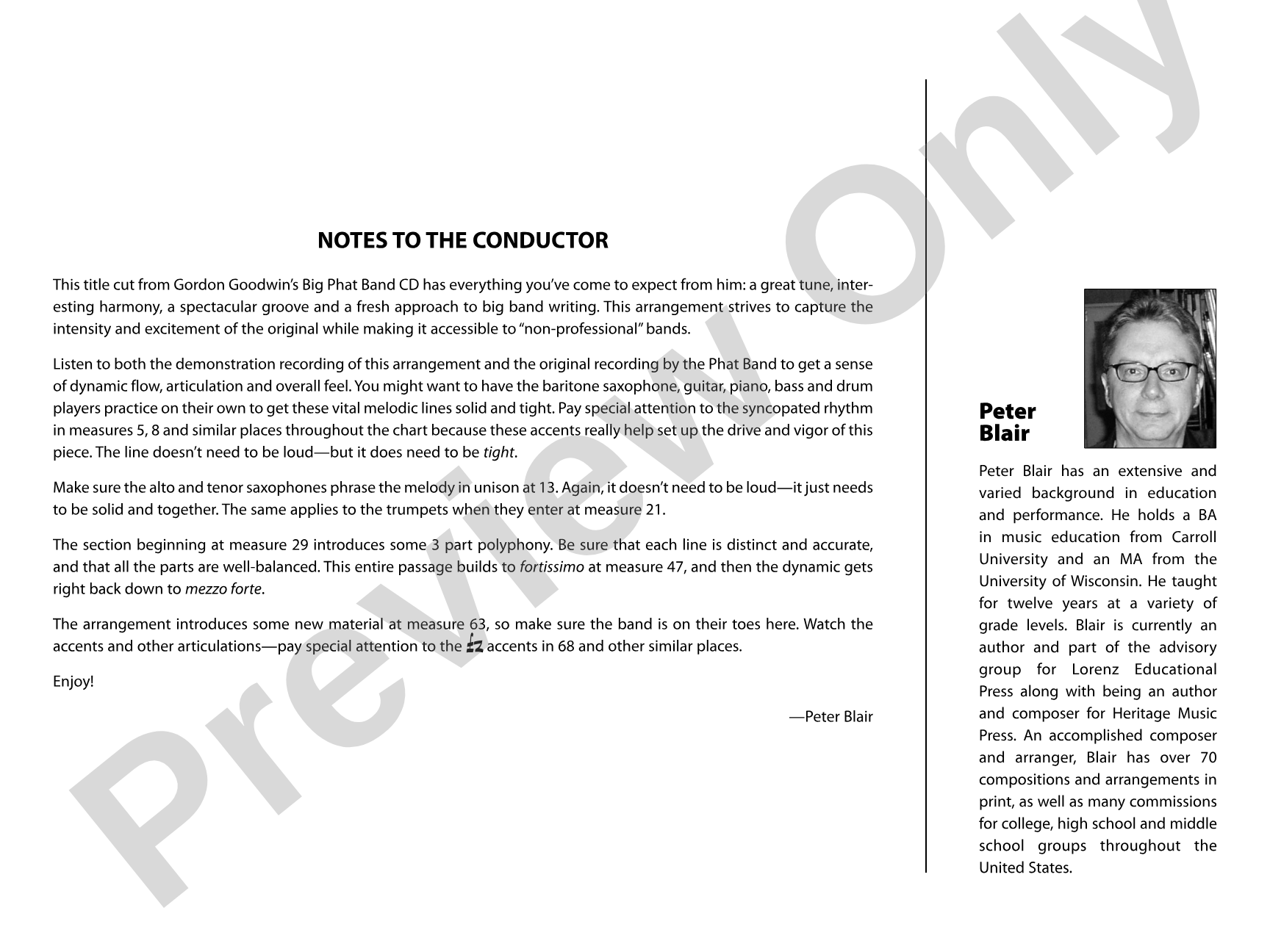 Act Your Age: Jazz Ensemble Conductor Score & Parts