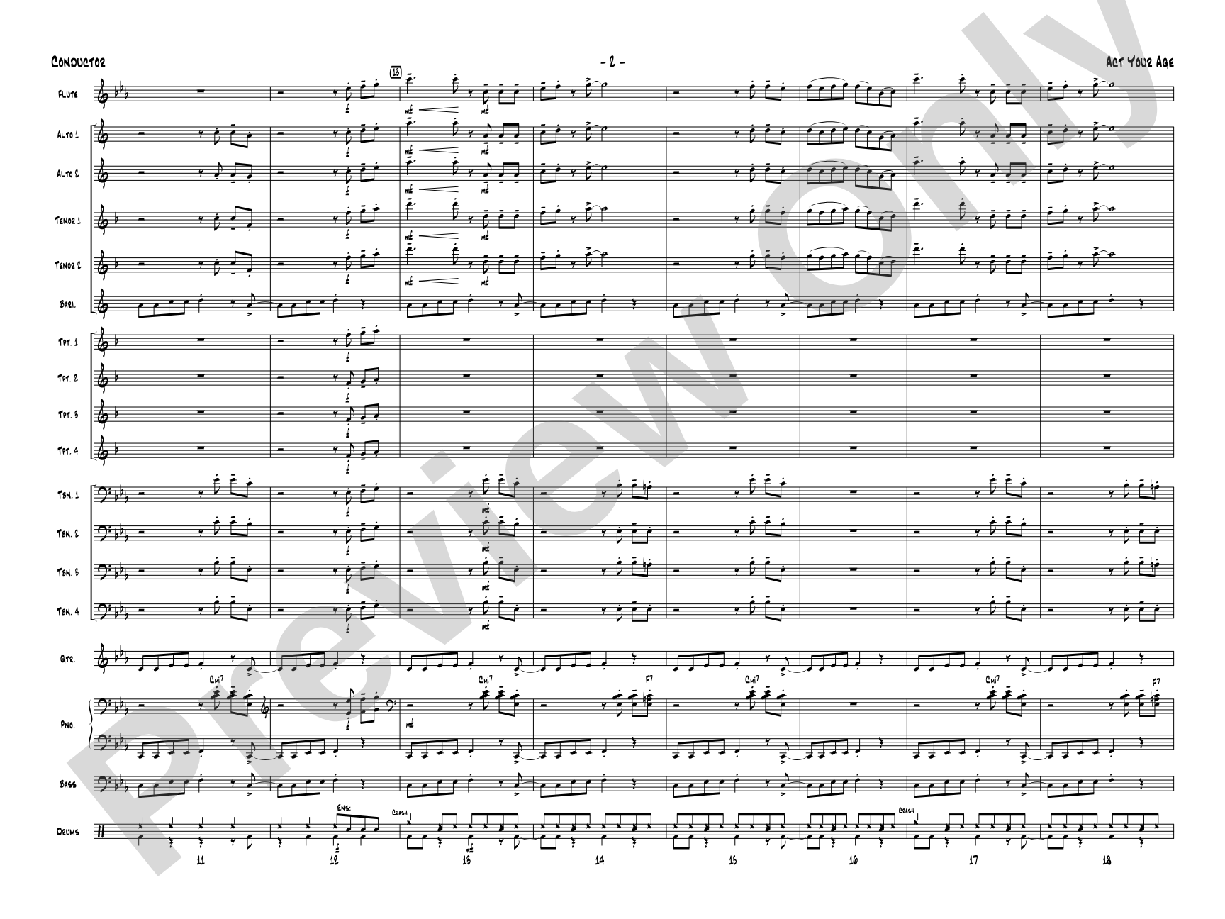 Act Your Age: Jazz Ensemble Conductor Score & Parts