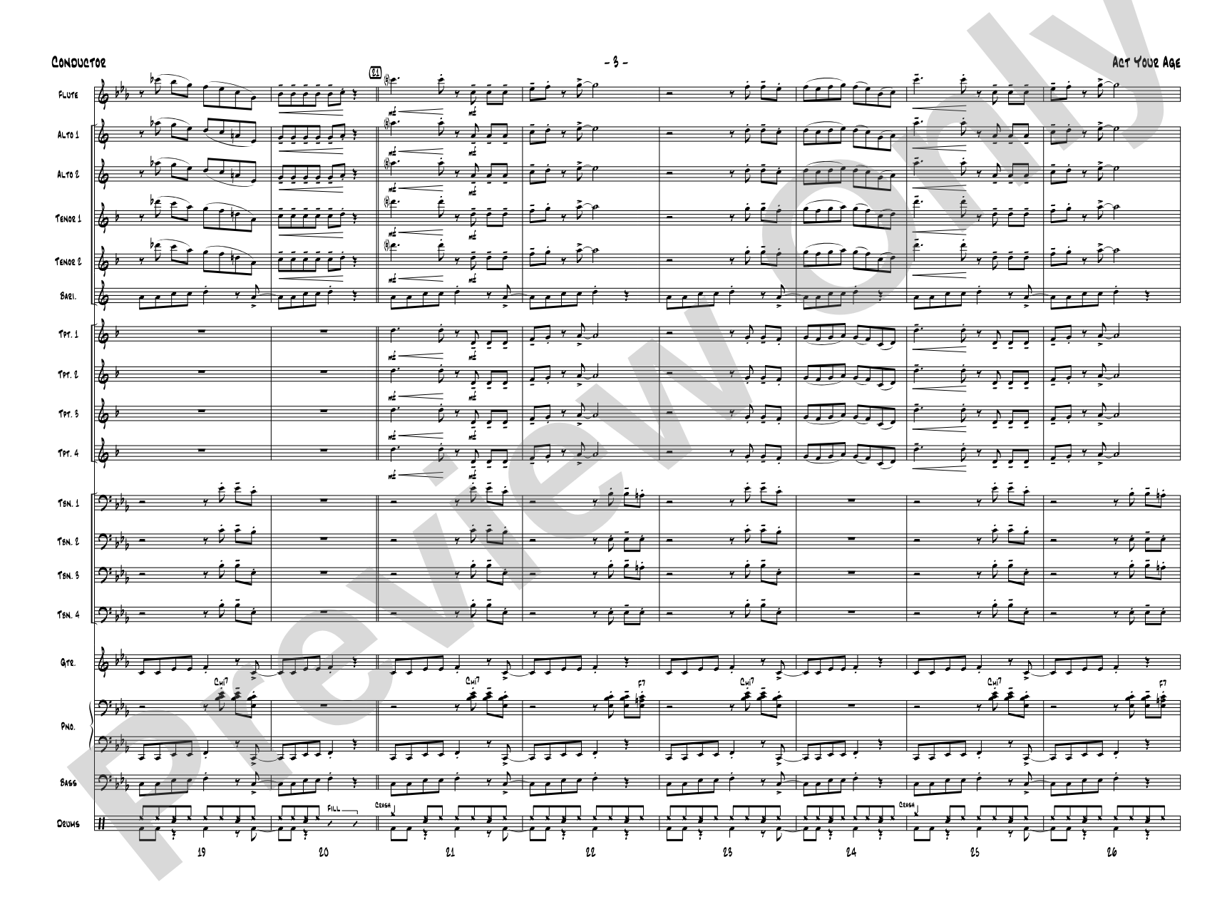 Act Your Age: Jazz Ensemble Conductor Score & Parts