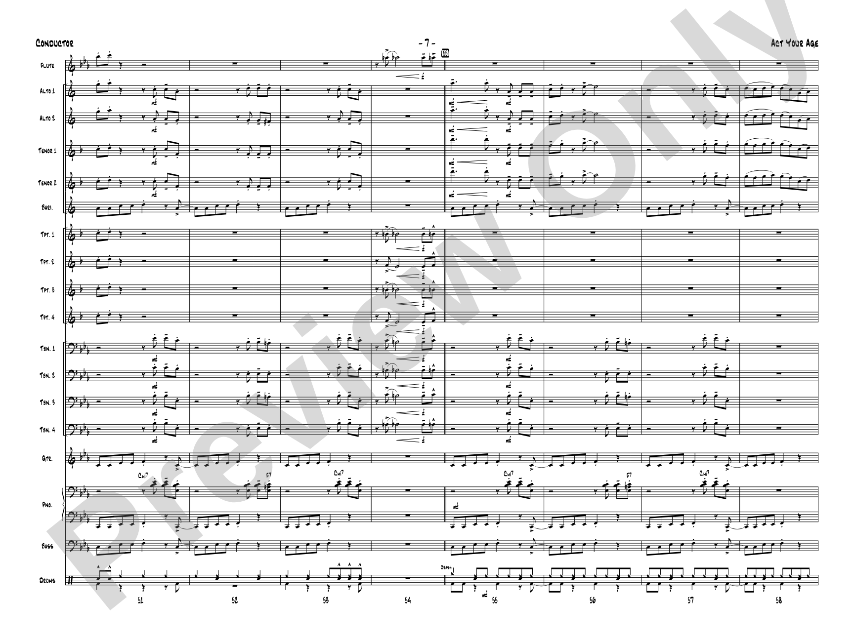 Act Your Age: Jazz Ensemble Conductor Score & Parts