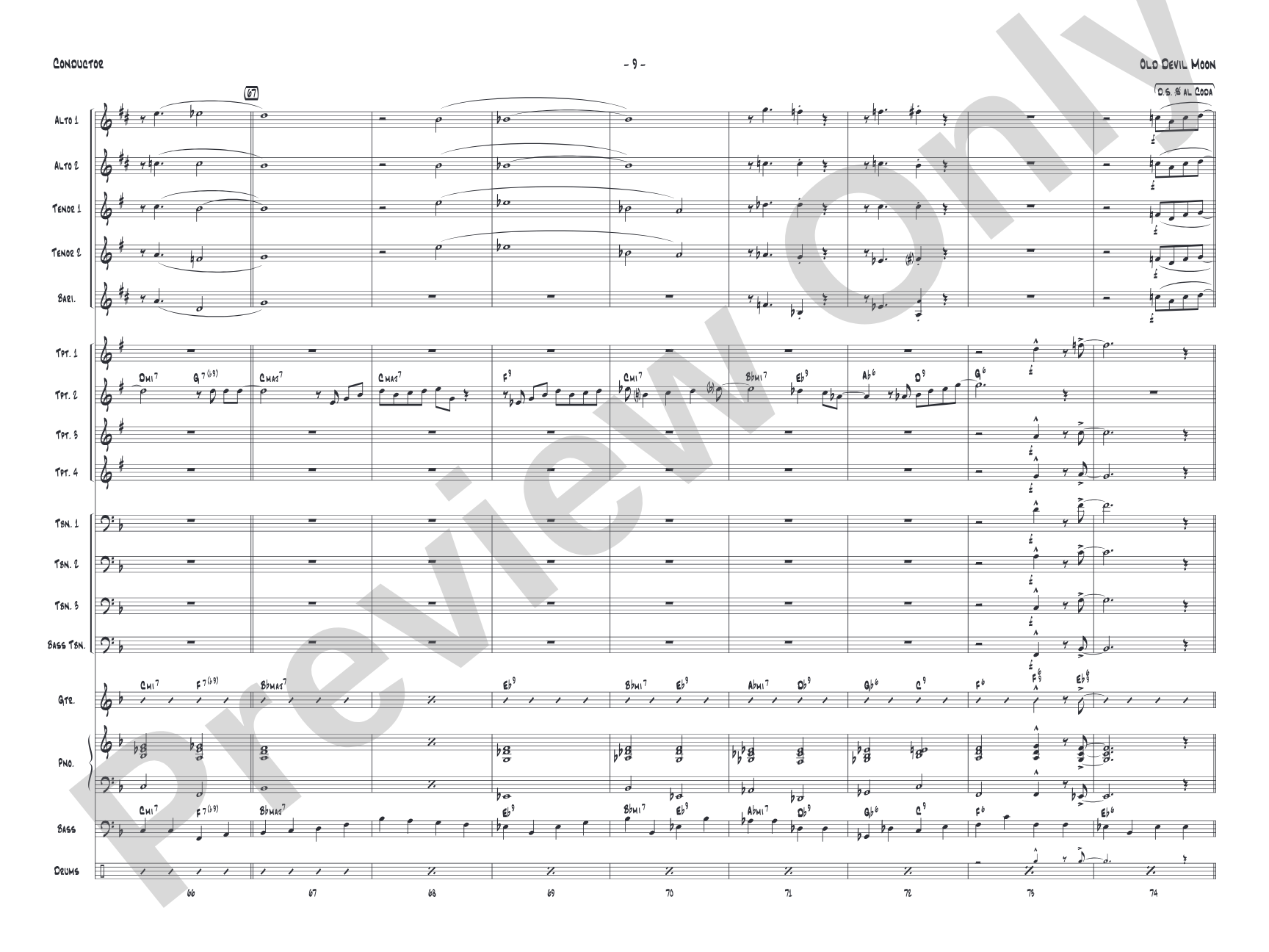 Old Devil Moon: Jazz Ensemble Conductor Score & Parts