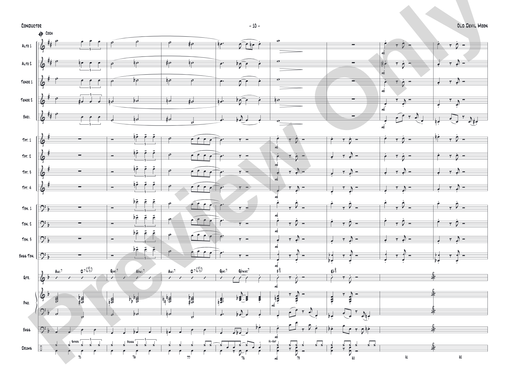 Old Devil Moon: Jazz Ensemble Conductor Score & Parts