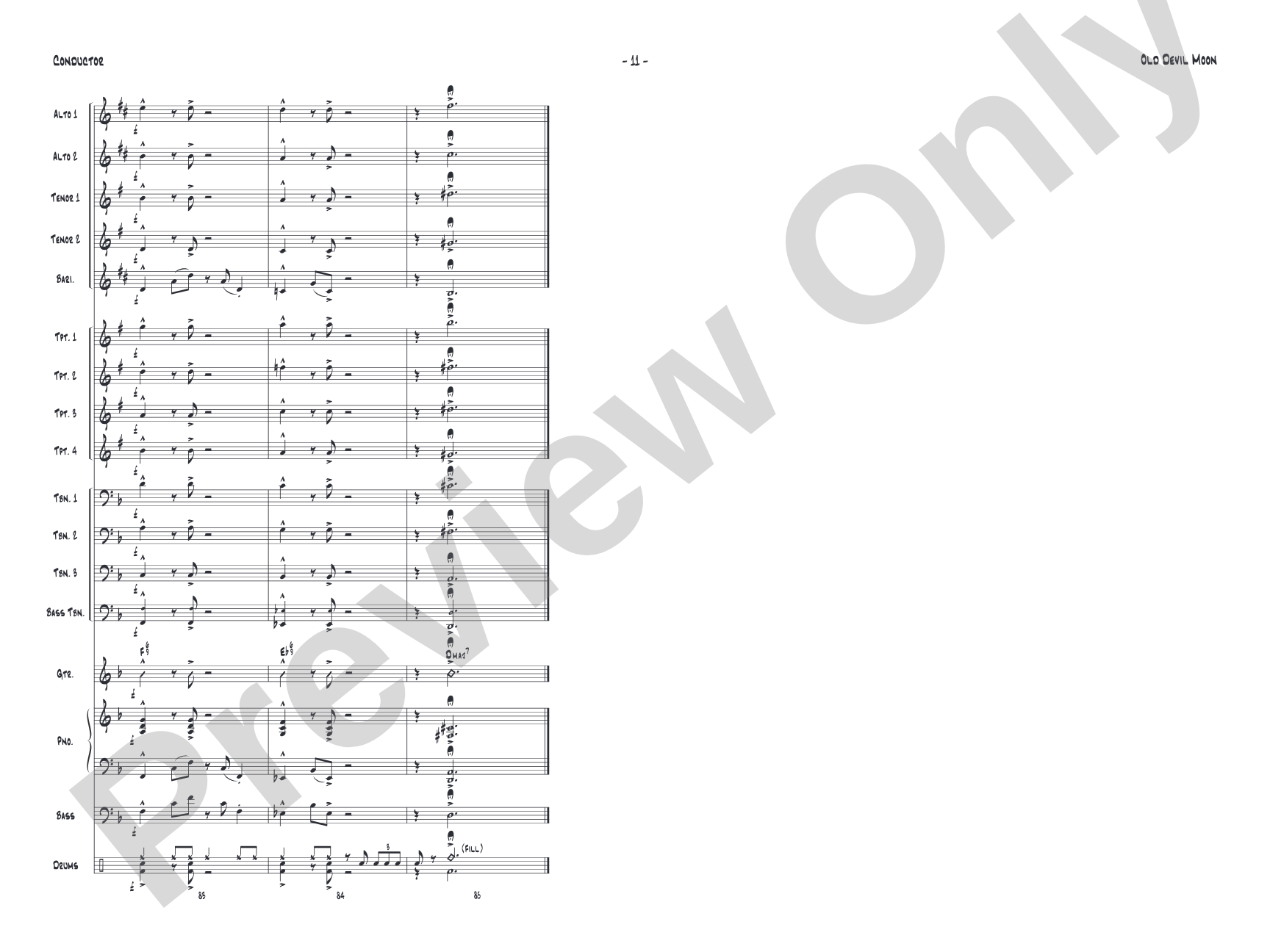 Old Devil Moon: Jazz Ensemble Conductor Score & Parts