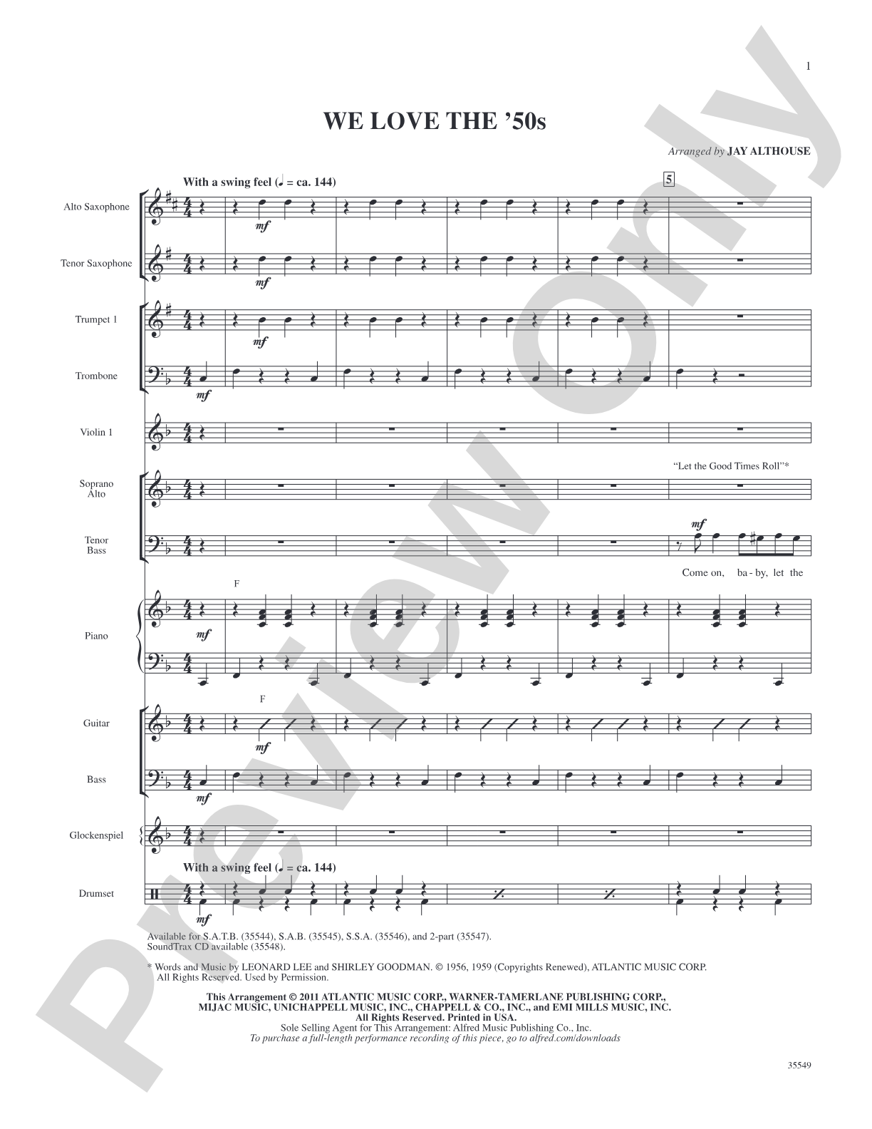 We Love the '50s: Score: Choral SoundPax