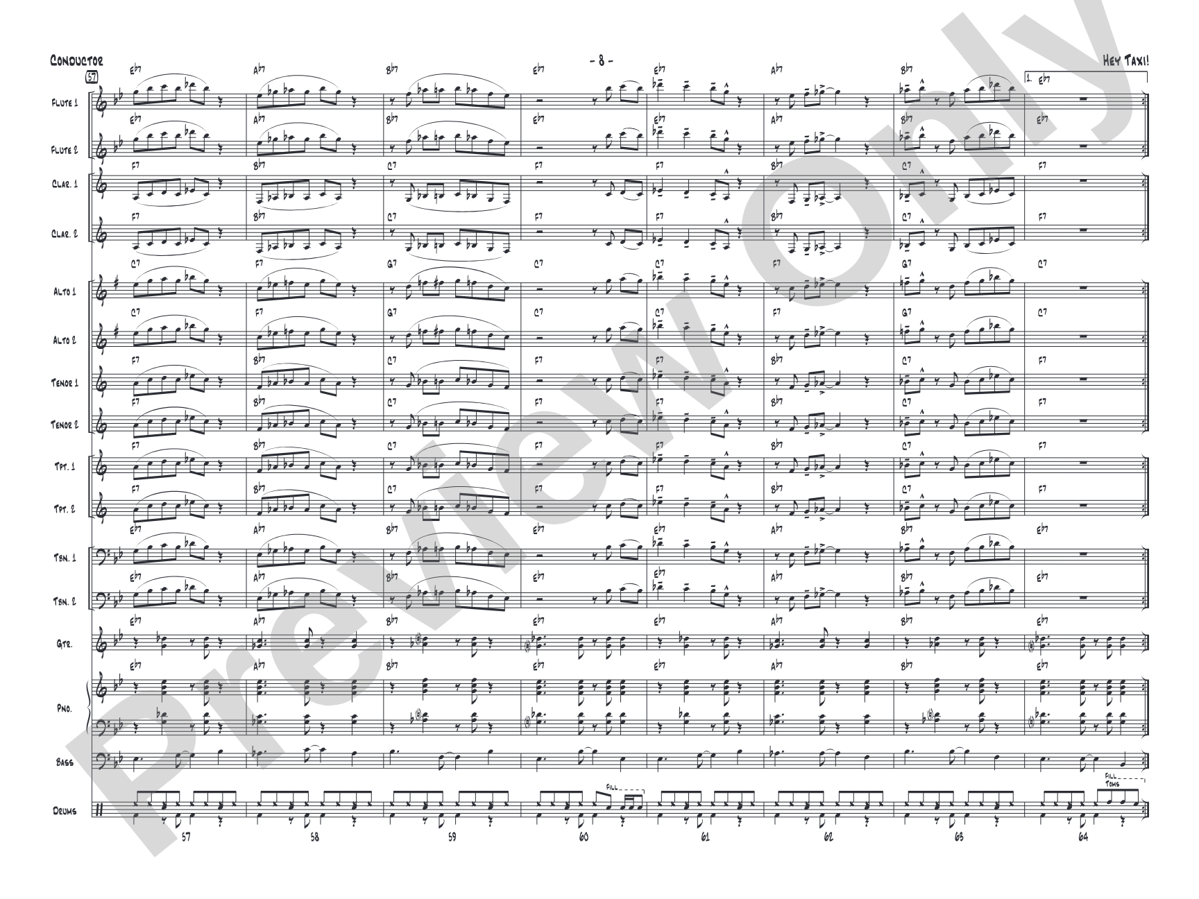 Hey Taxi!: Jazz Ensemble Conductor Score & Parts