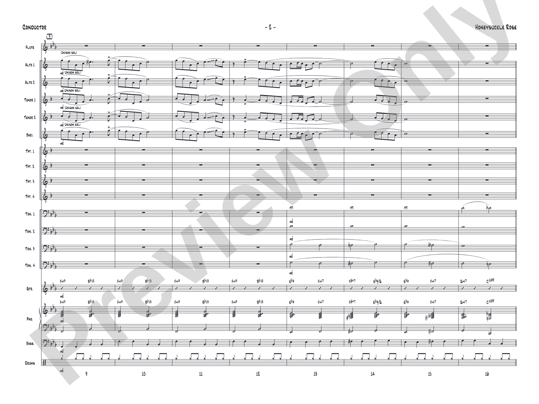 Honeysuckle Rose: Jazz Ensemble Conductor Score & Parts