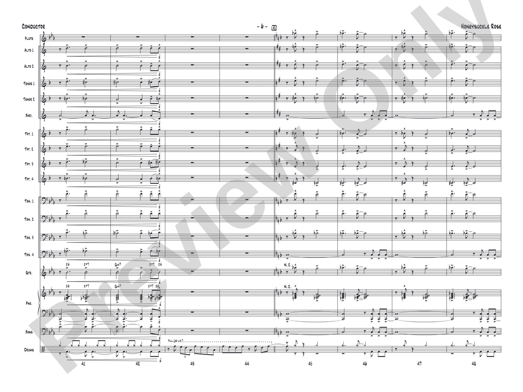 Honeysuckle Rose: Jazz Ensemble Conductor Score & Parts