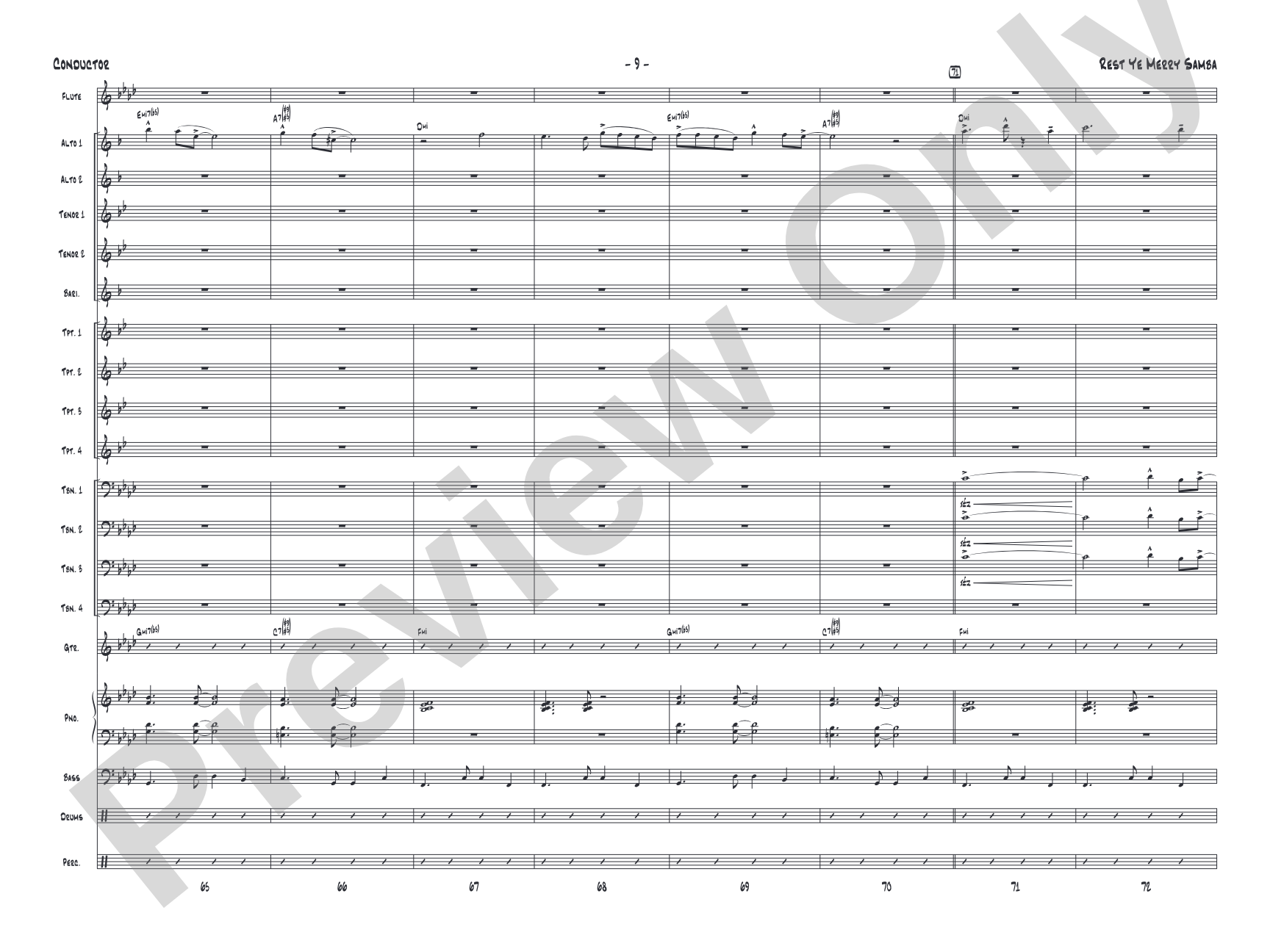 Rest Ye Merry Samba: Jazz Ensemble Conductor Score & Parts