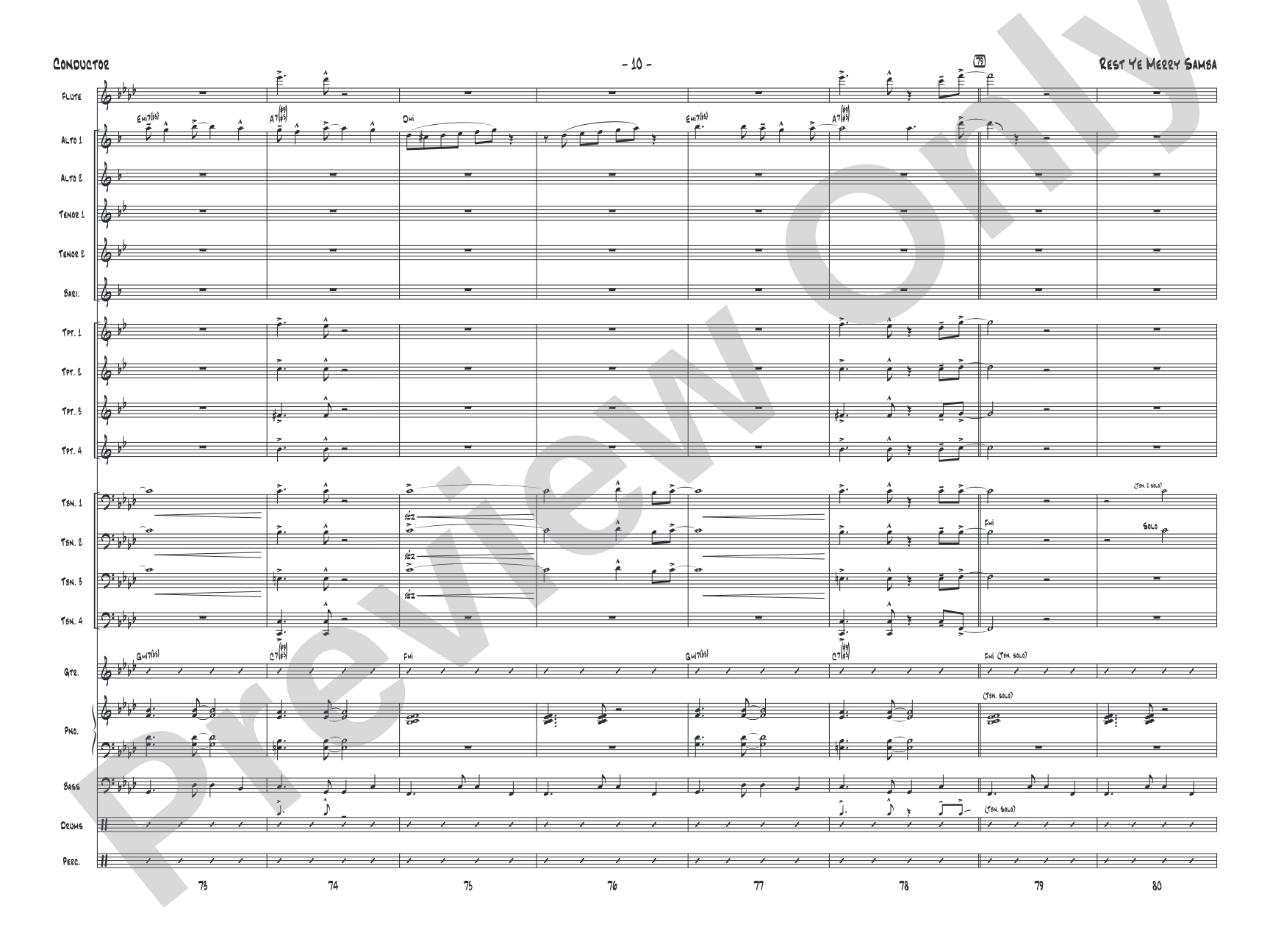Rest Ye Merry Samba: Jazz Ensemble Conductor Score & Parts