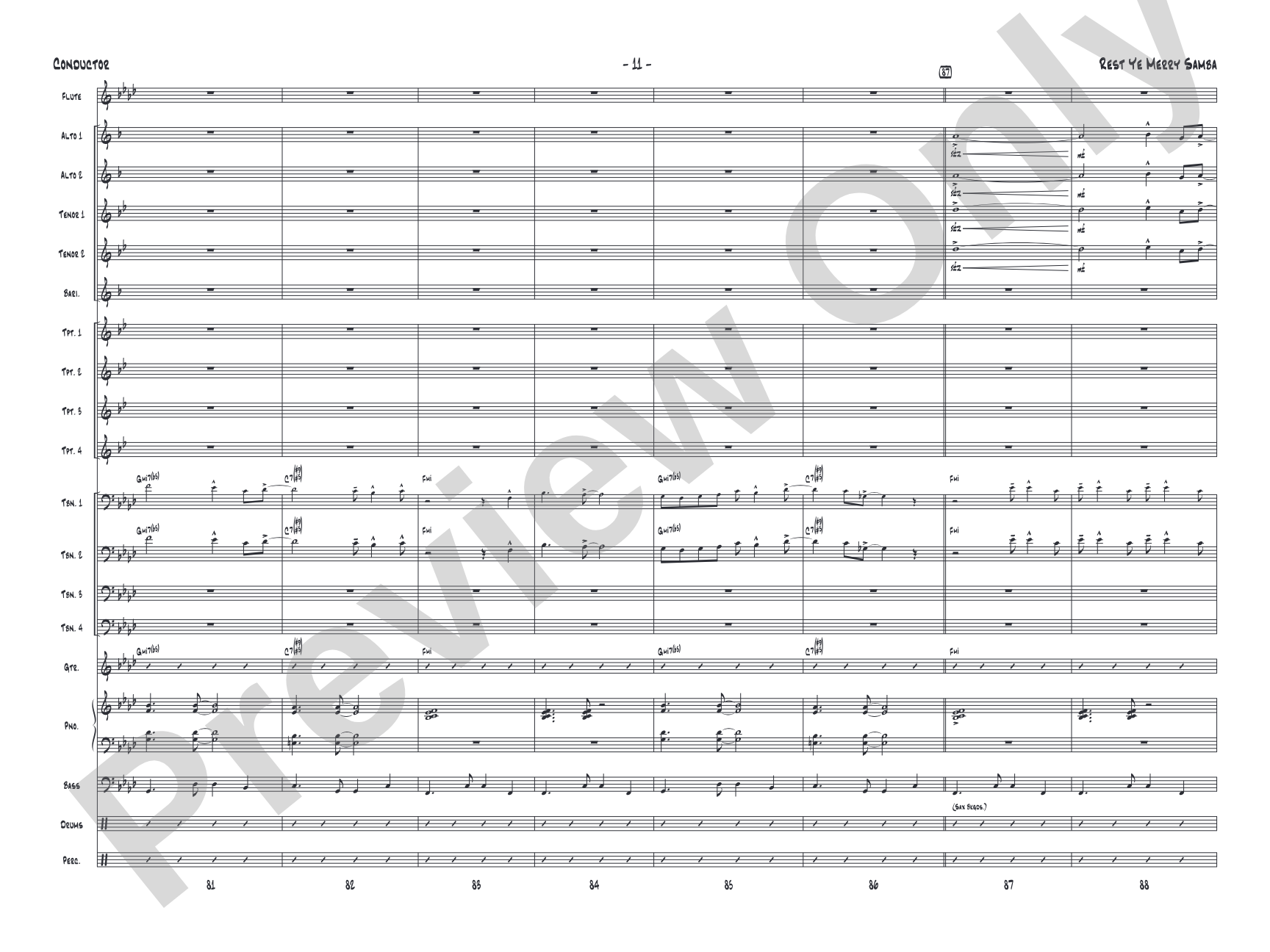 Rest Ye Merry Samba: Jazz Ensemble Conductor Score & Parts