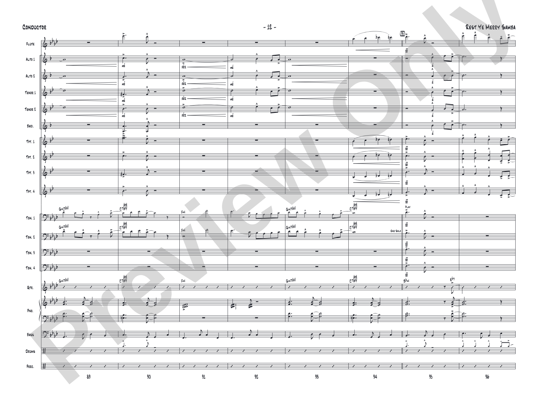 Rest Ye Merry Samba: Jazz Ensemble Conductor Score & Parts