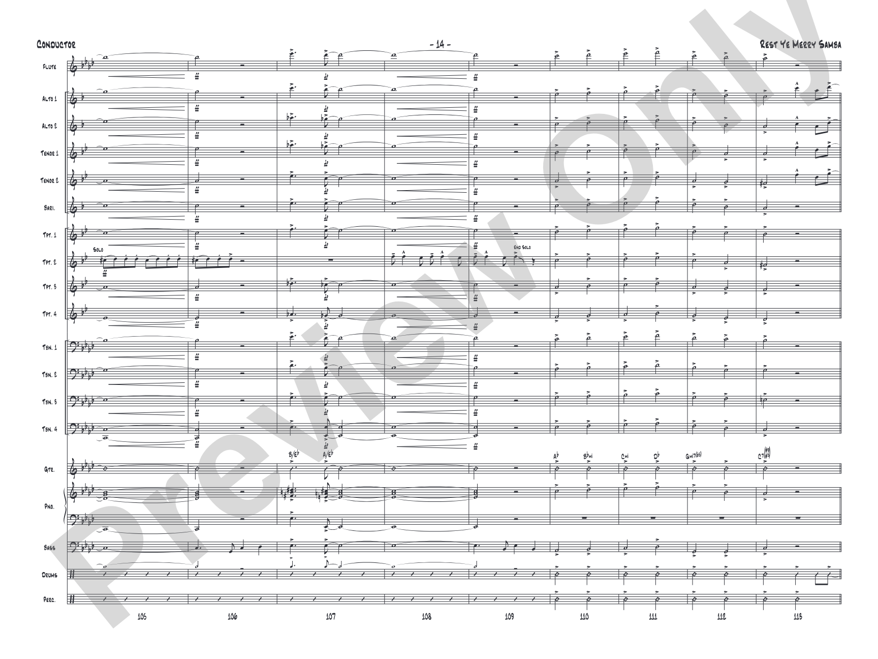 Rest Ye Merry Samba: Jazz Ensemble Conductor Score & Parts