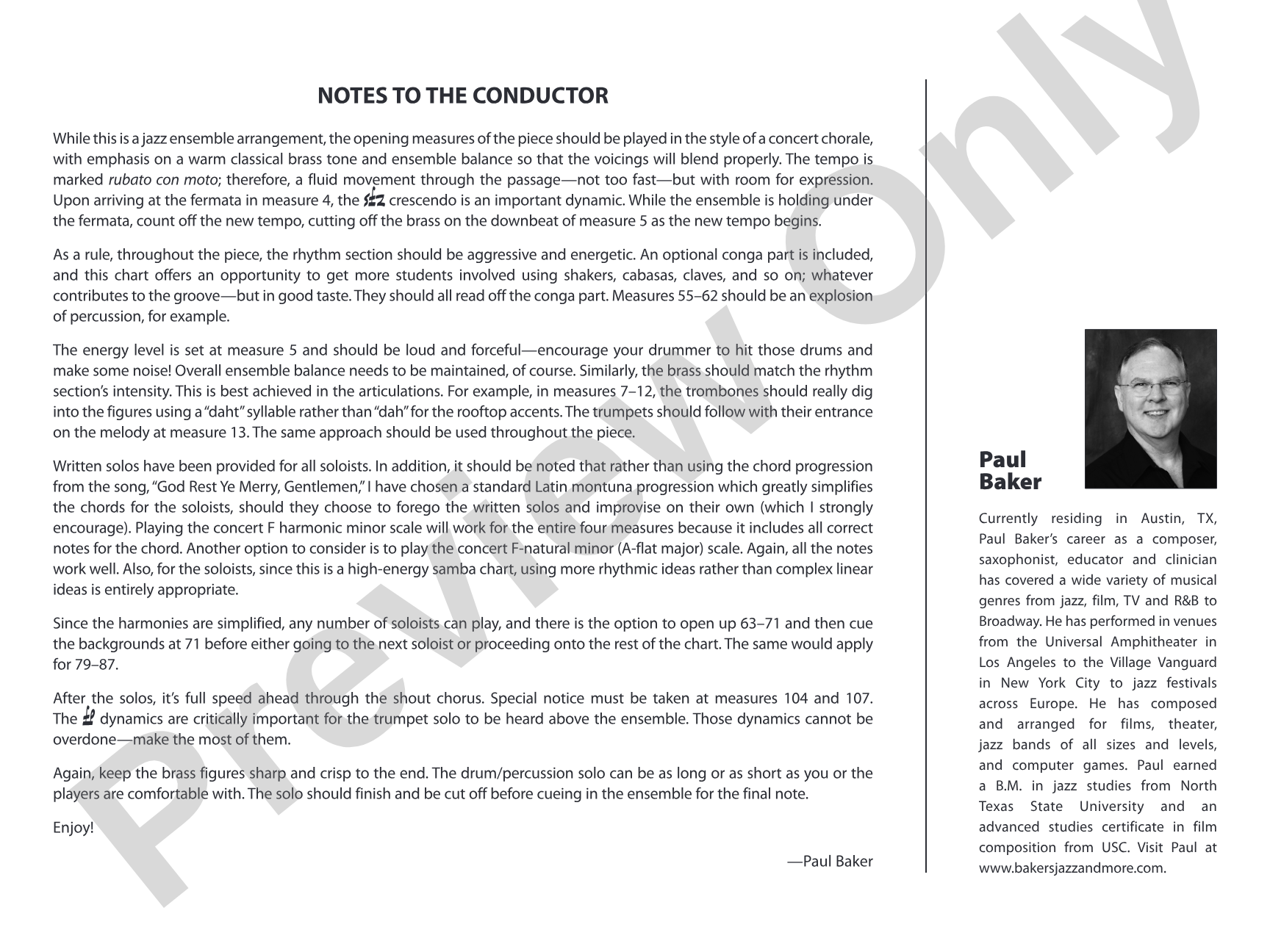 Rest Ye Merry Samba: Jazz Ensemble Conductor Score & Parts