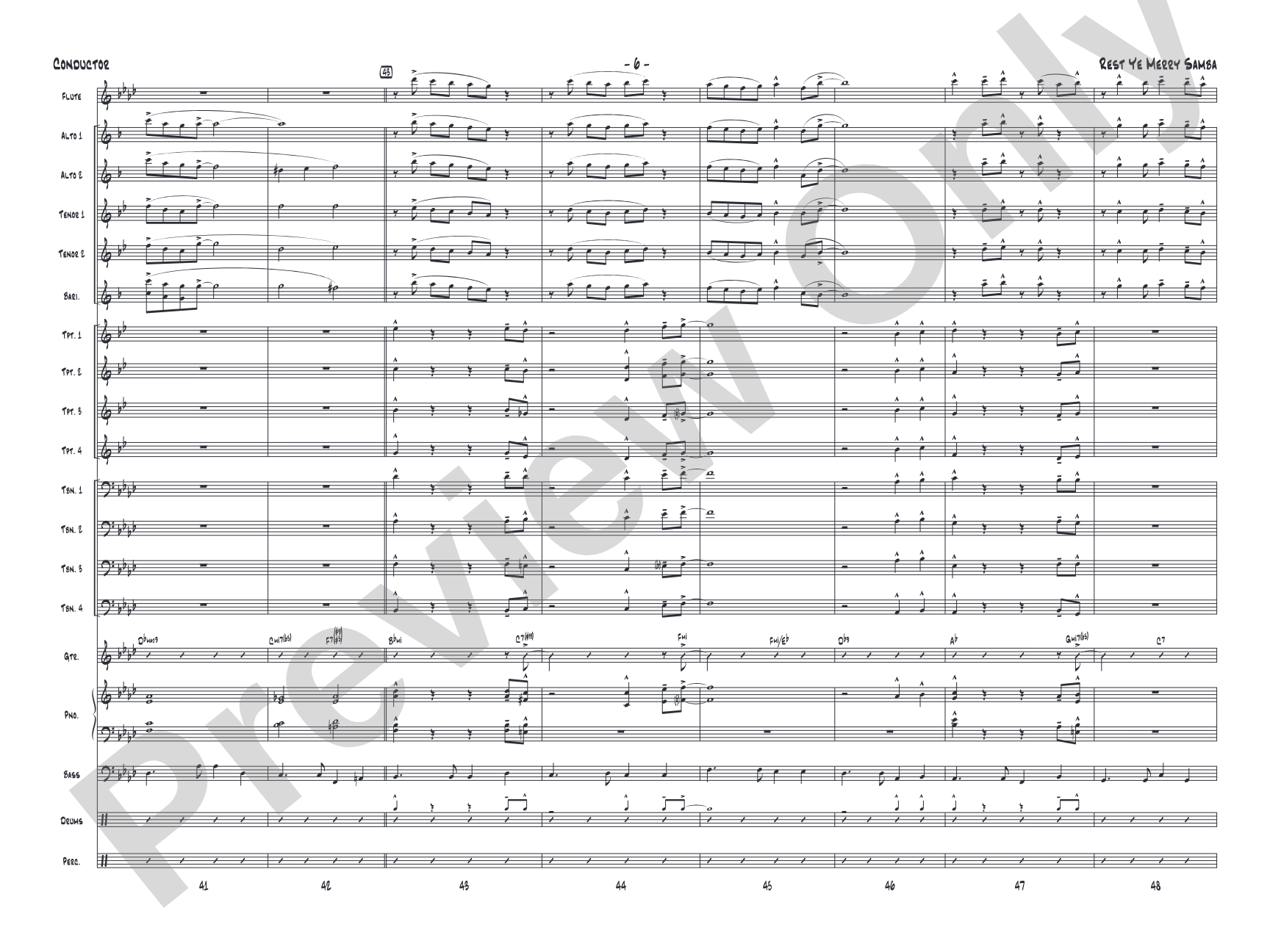 Rest Ye Merry Samba: Jazz Ensemble Conductor Score & Parts